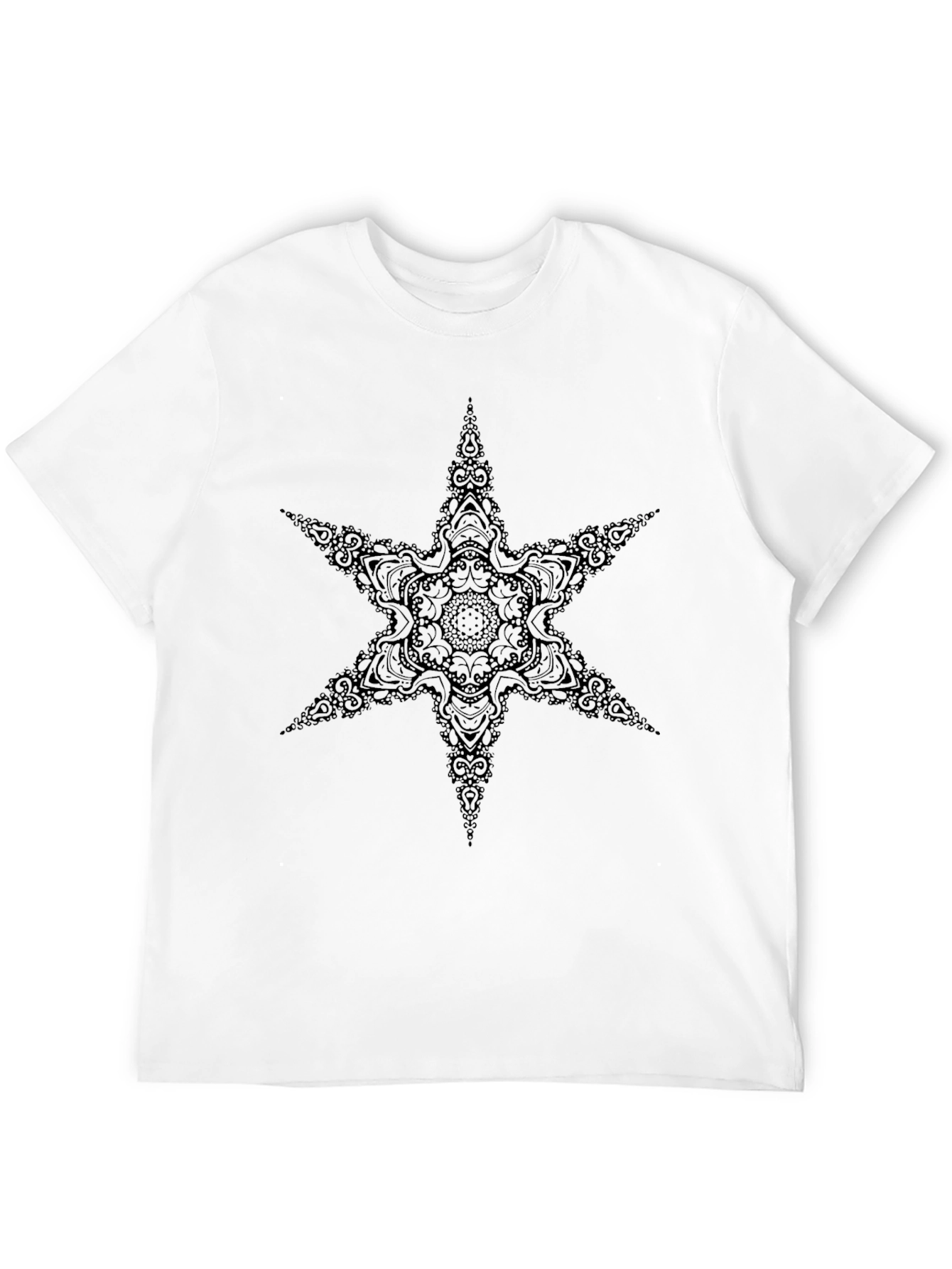 Black Mandala Star Graphic Tee - Unique Design