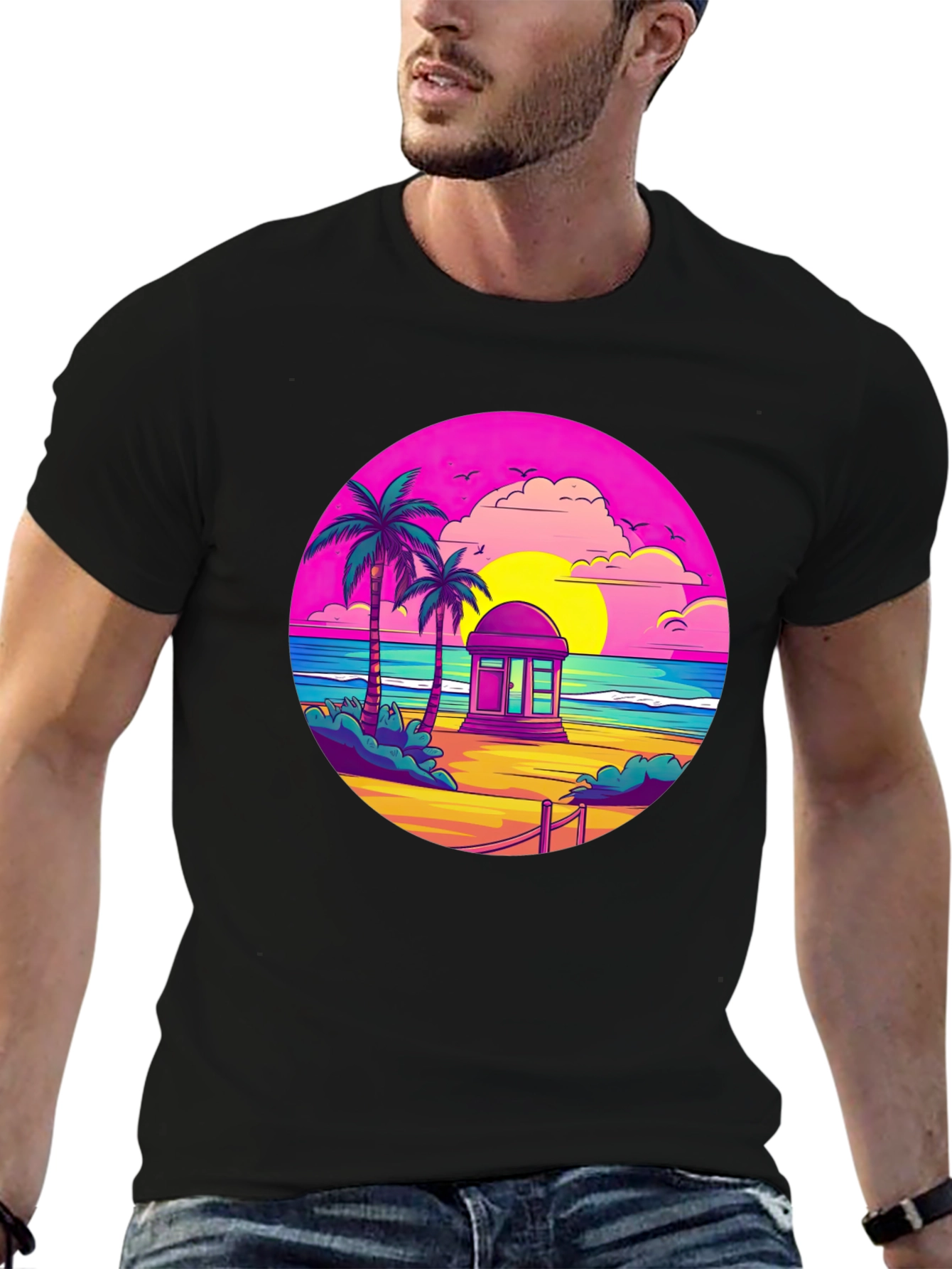Retro Beach Sunset T-Shirt