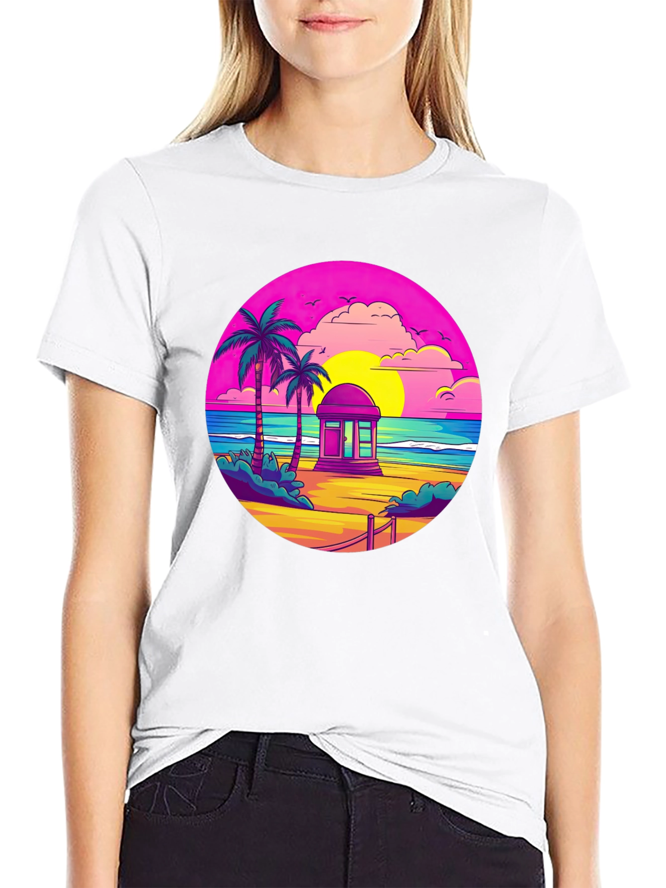 Retro Beach Sunset T-Shirt