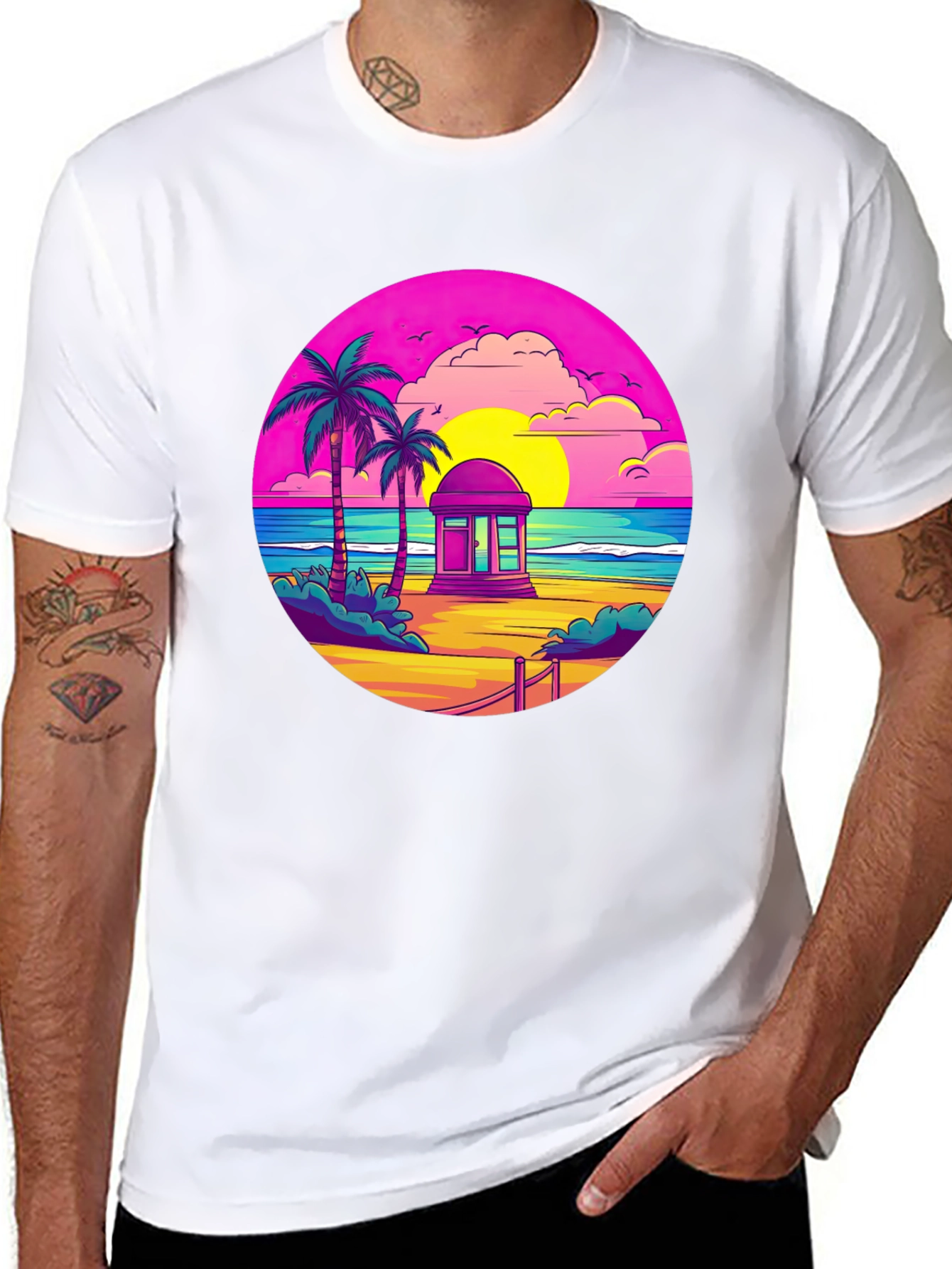 Retro Beach Sunset T-Shirt