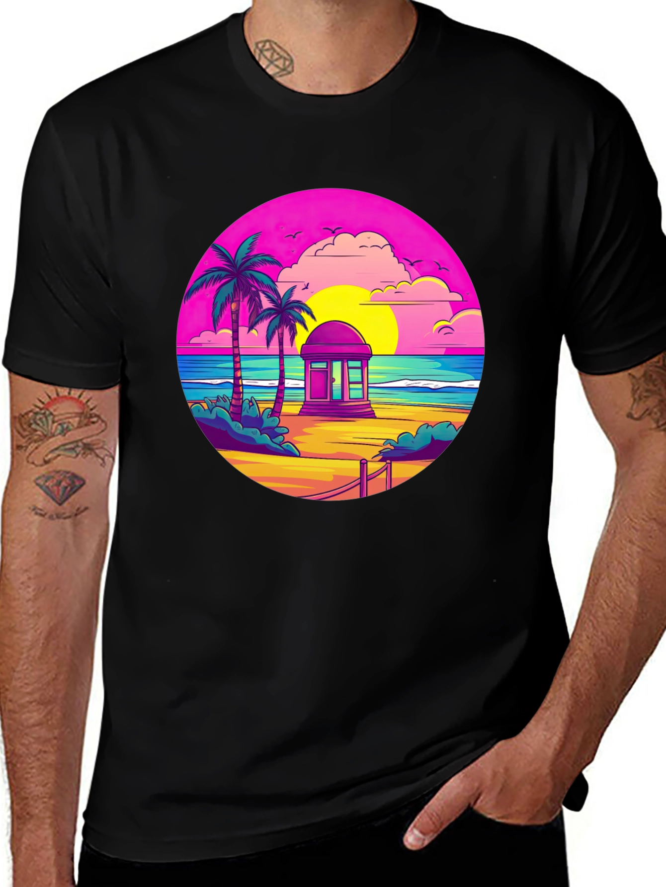 Retro Beach Sunset T-Shirt