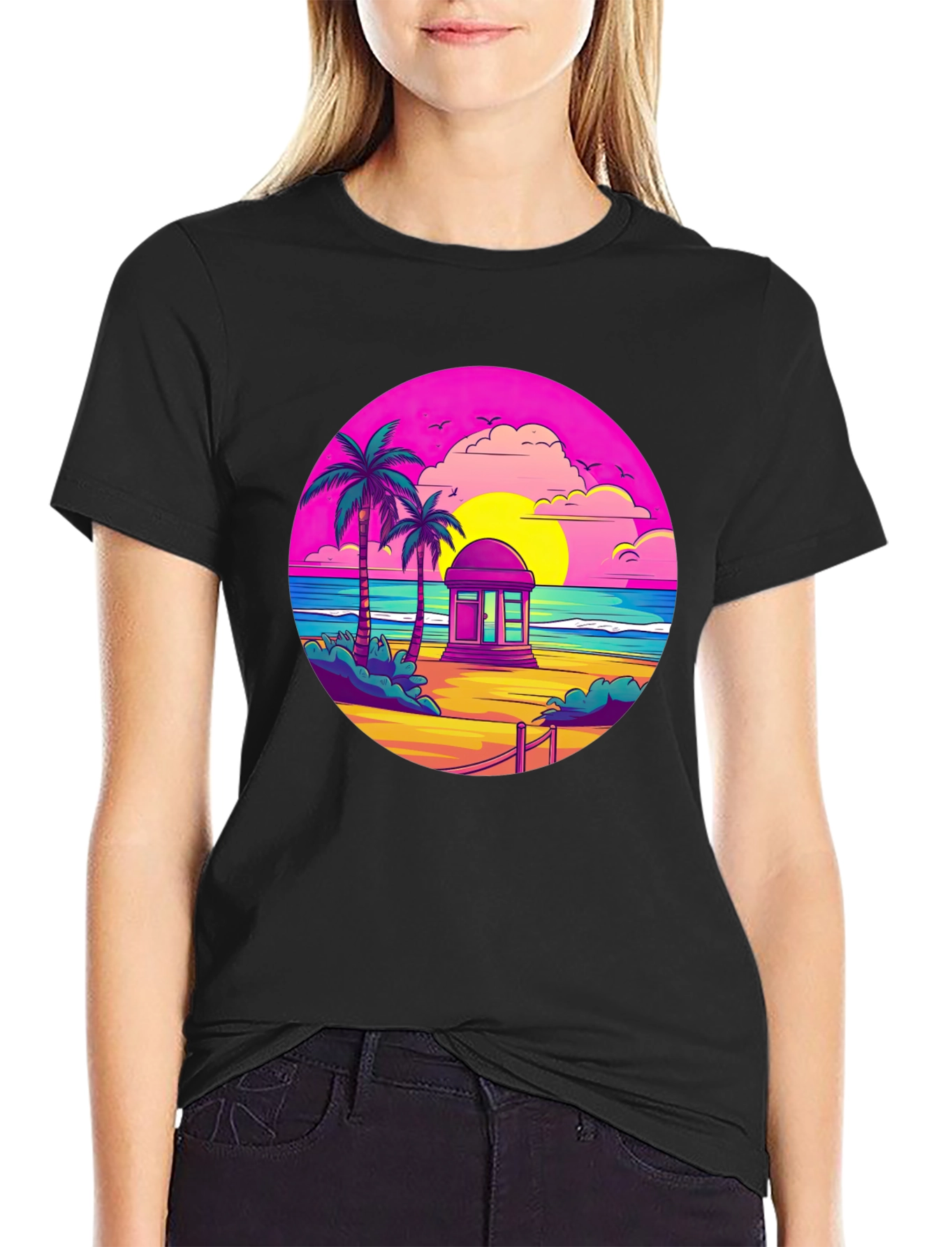 Retro Beach Sunset T-Shirt