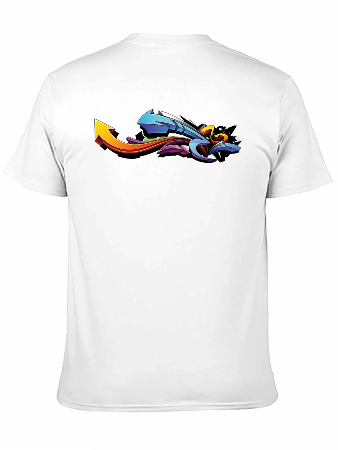 Cool Graffiti Arrow Graphic Print Black T-Shirt