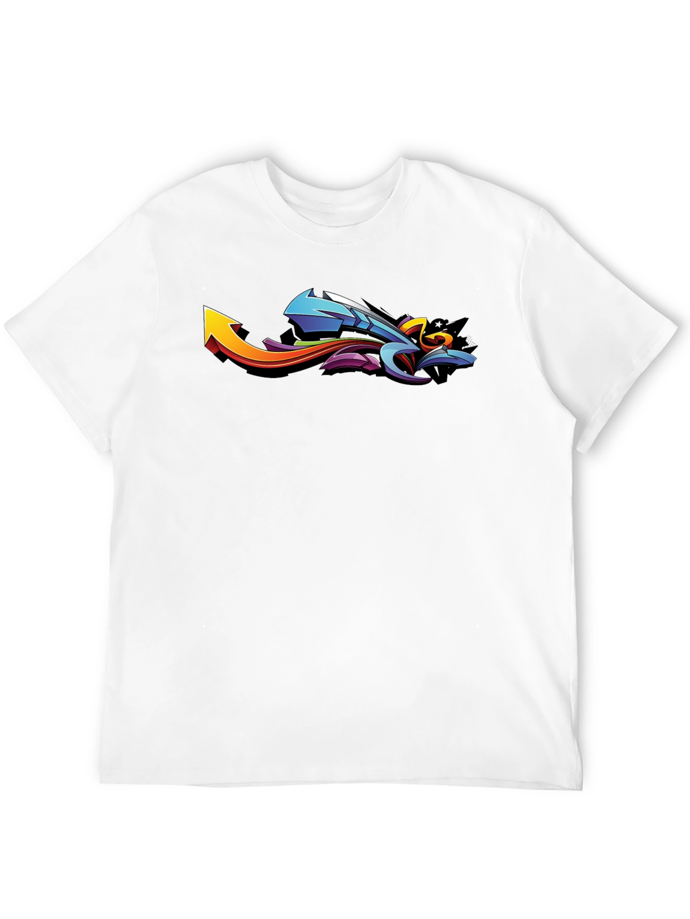 Cool Graffiti Arrow Graphic Print Black T-Shirt