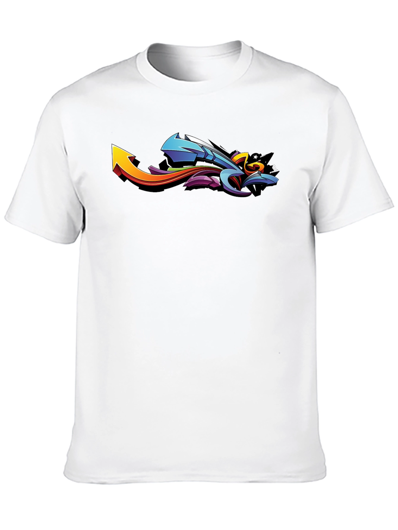 Cool Graffiti Arrow Graphic Print Black T-Shirt