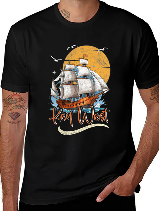 Key West Sailboat Graphic Tee - Island Vibes