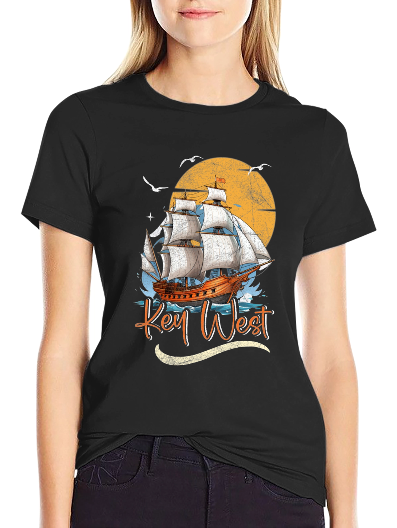 Key West Sailboat Graphic Tee - Island Vibes