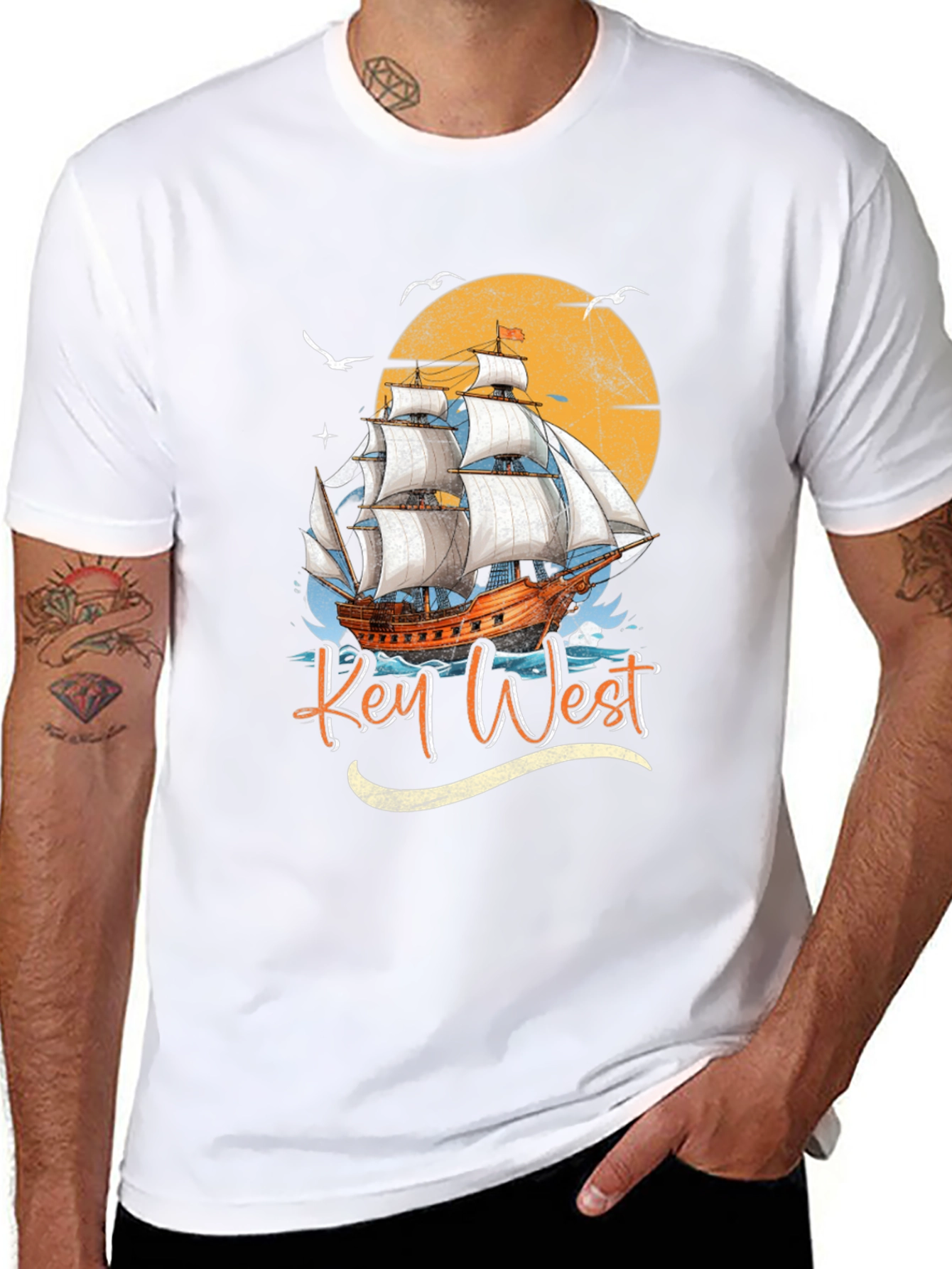 Key West Sailboat Graphic Tee - Island Vibes