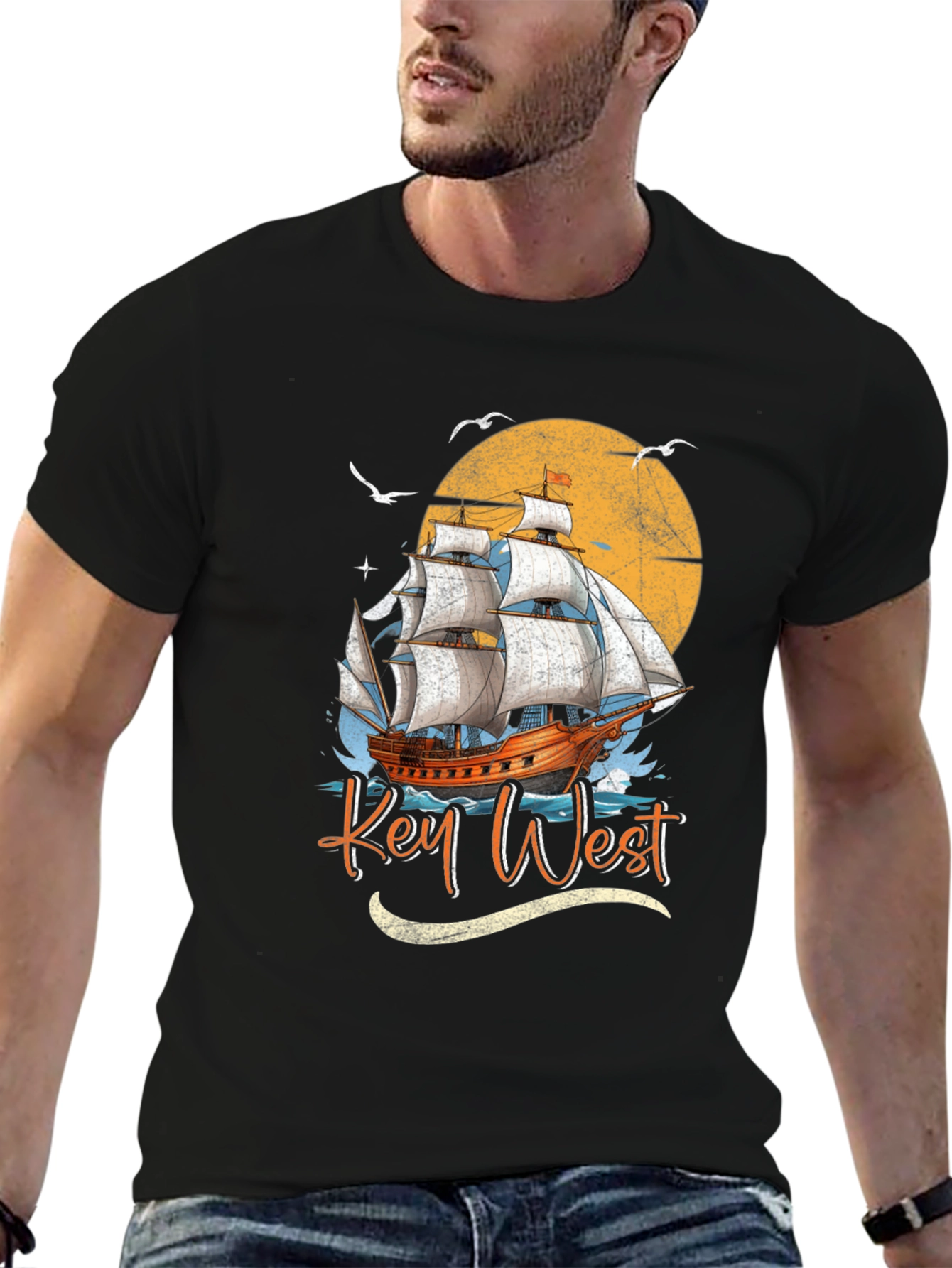 Key West Sailboat Graphic Tee - Island Vibes