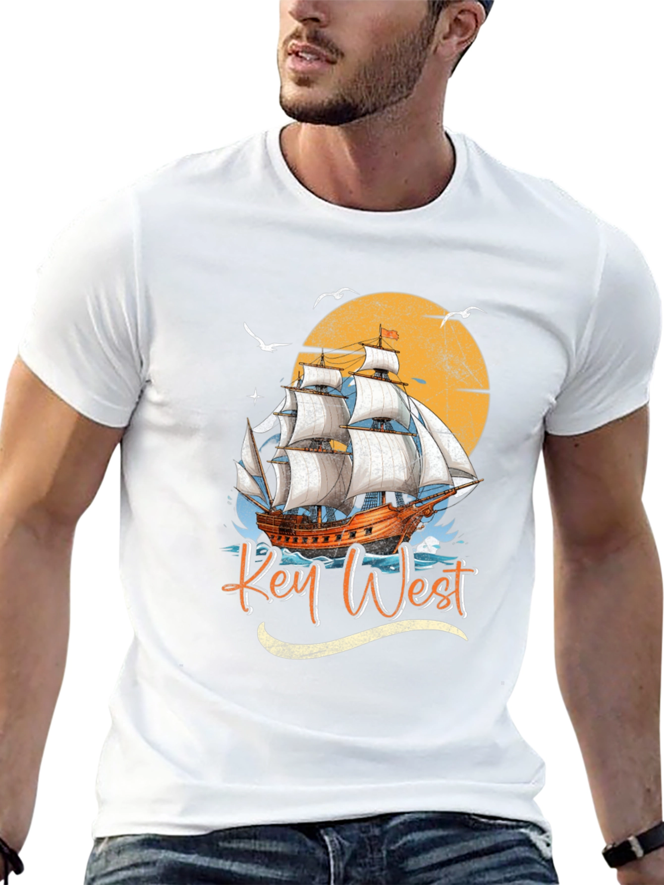 Key West Sailboat Graphic Tee - Island Vibes