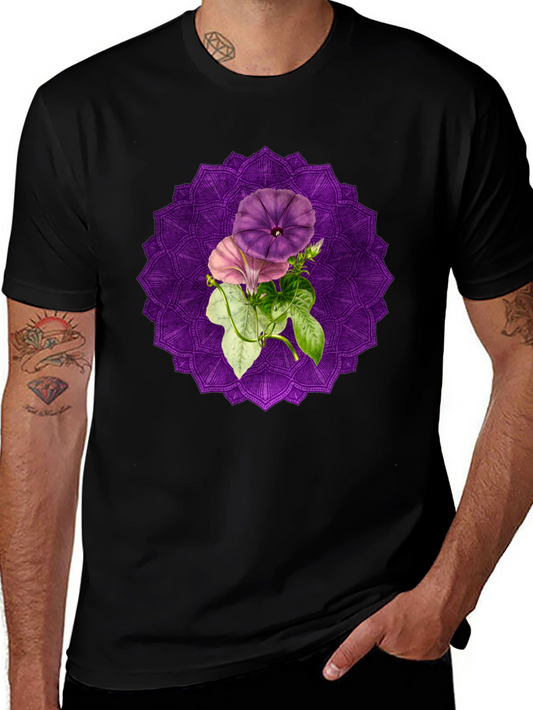 Floral Mandala Graphic Tee - Black