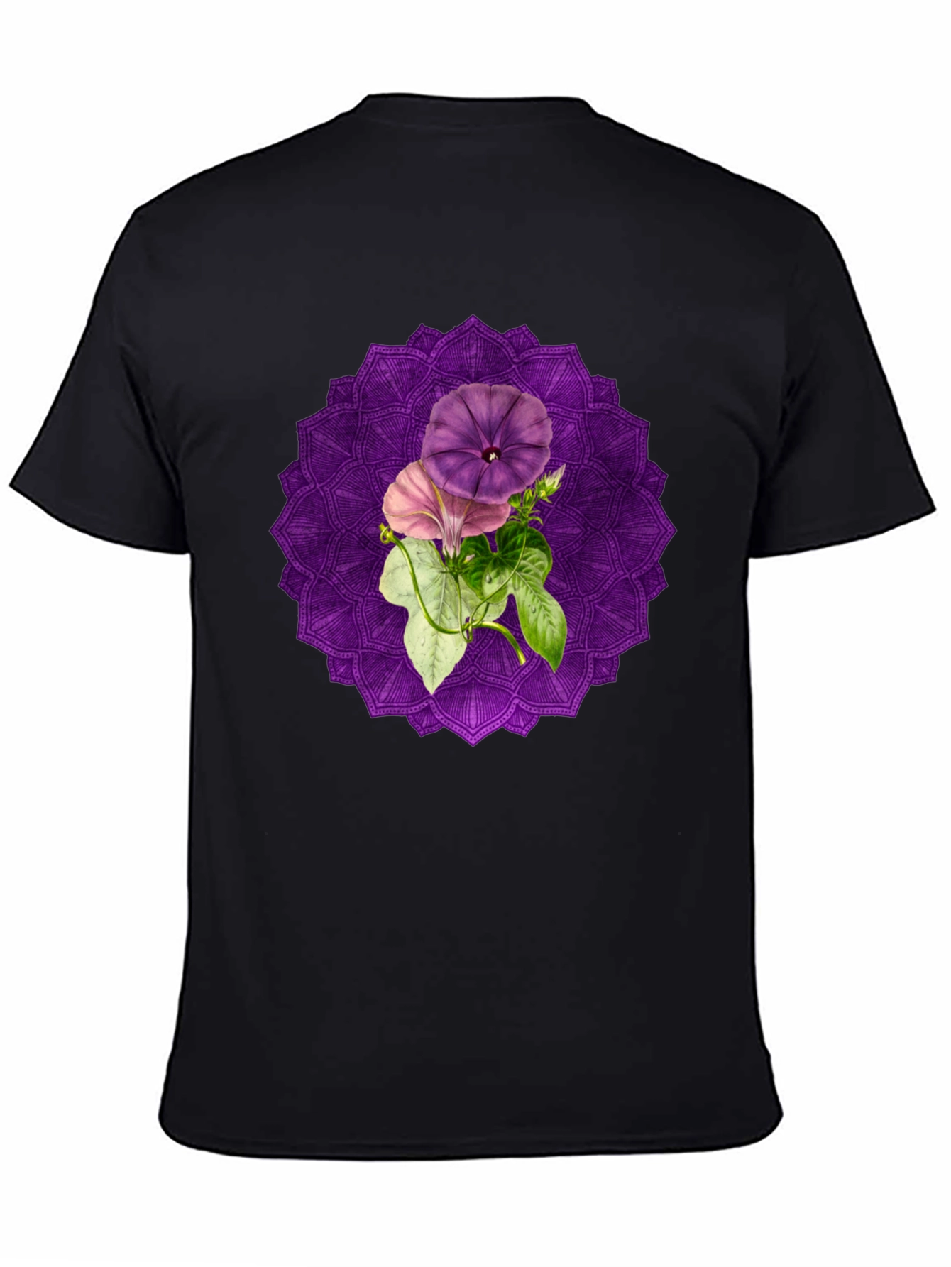 Floral Mandala Graphic Tee - Black