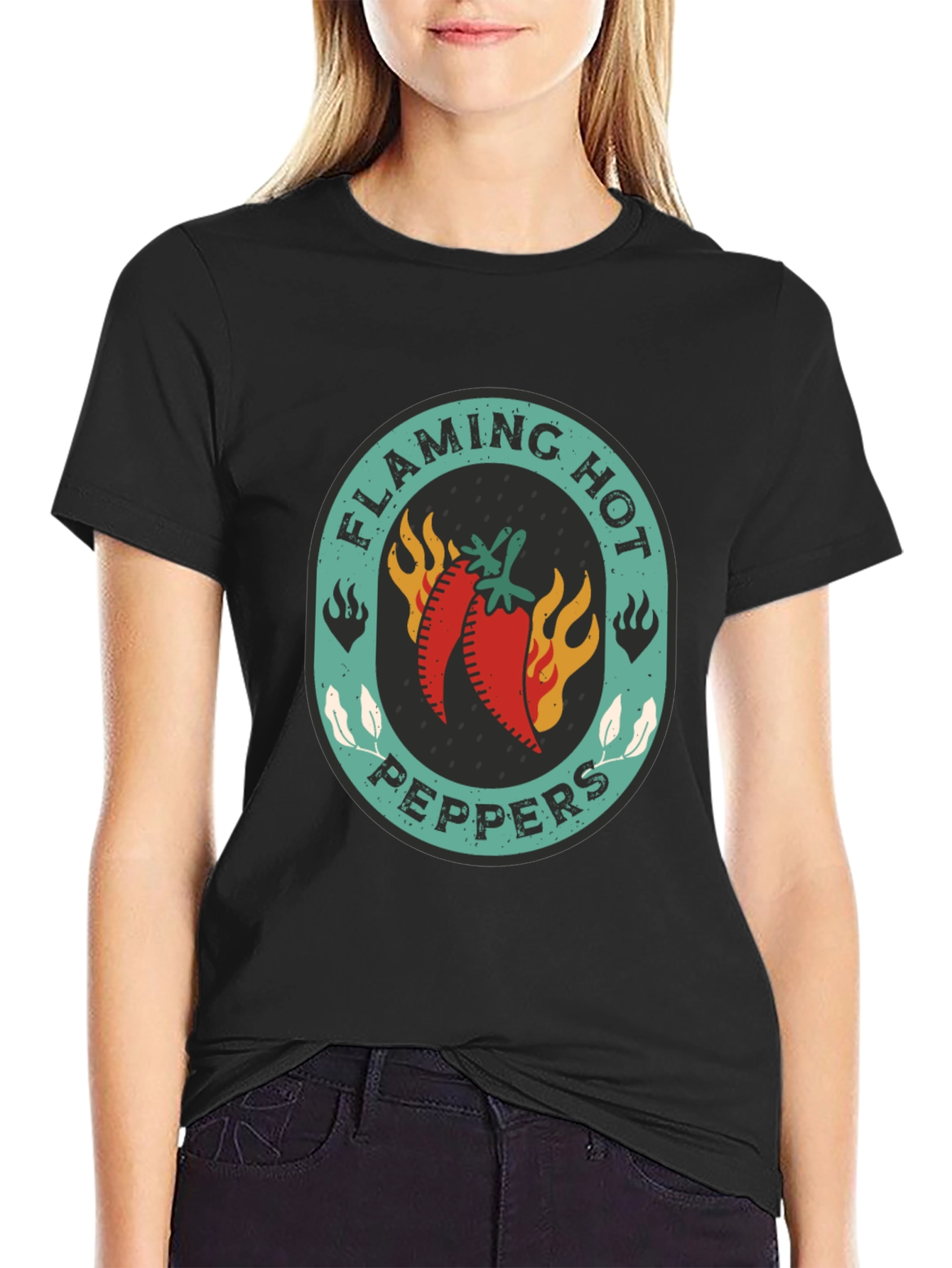 Flaming Hot Peppers Graphic Tee - Spicy Style