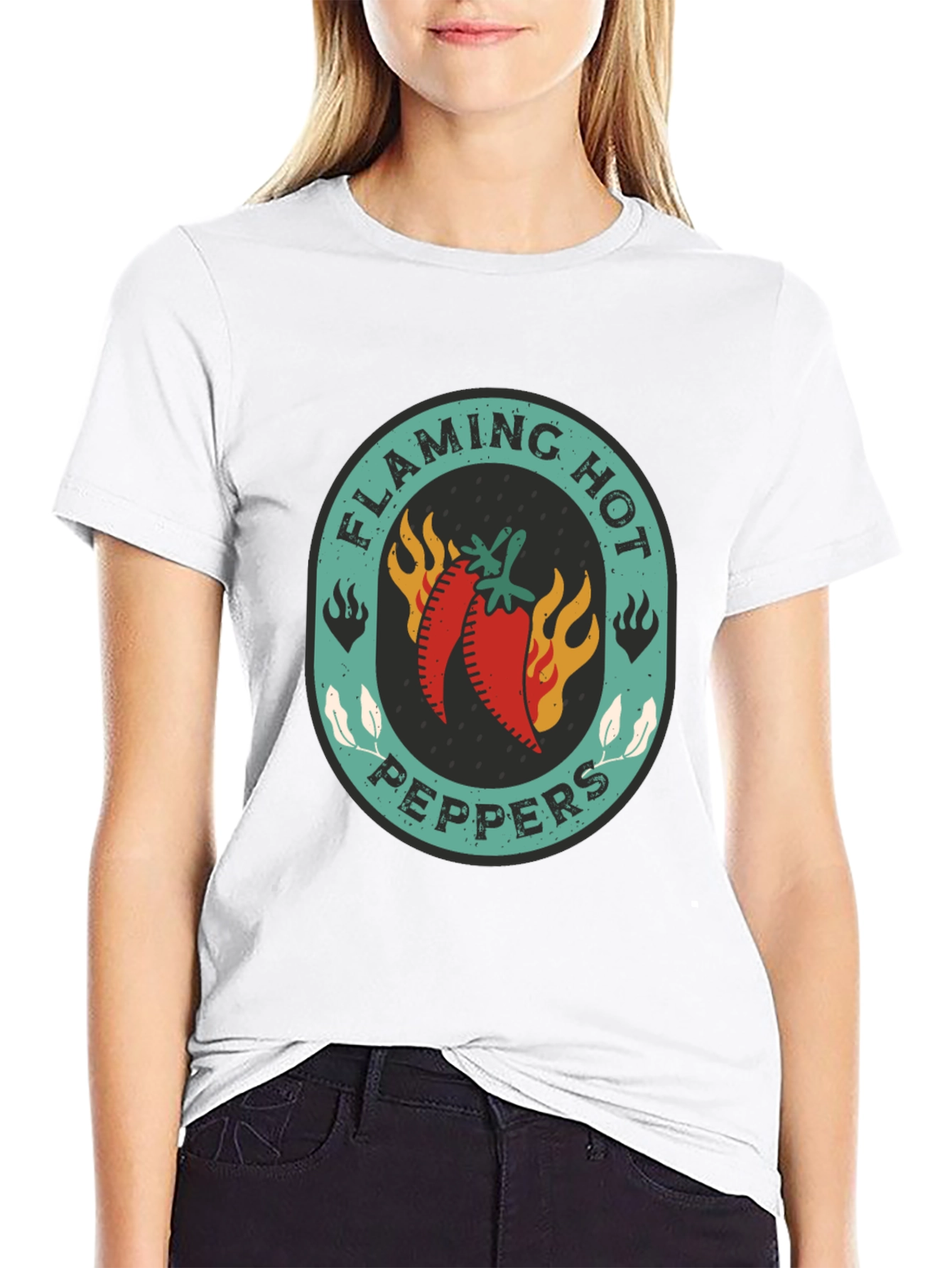 Flaming Hot Peppers Graphic Tee - Spicy Style