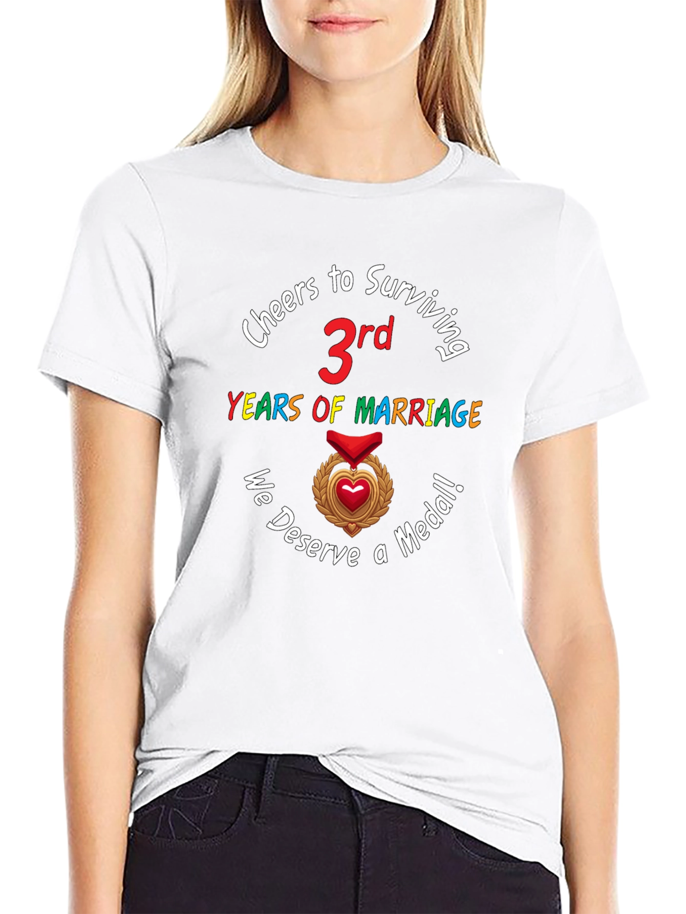 3rd Anniversary T-Shirt Marriage Medal