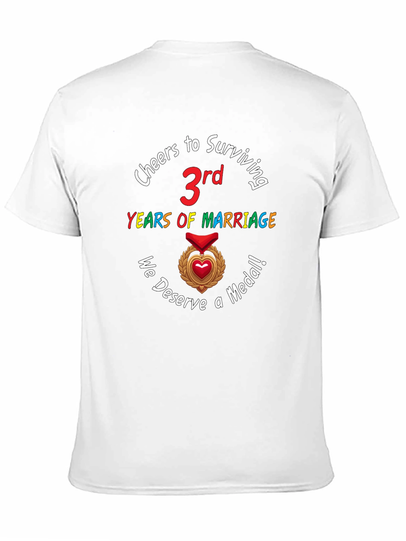 3rd Anniversary T-Shirt Marriage Medal