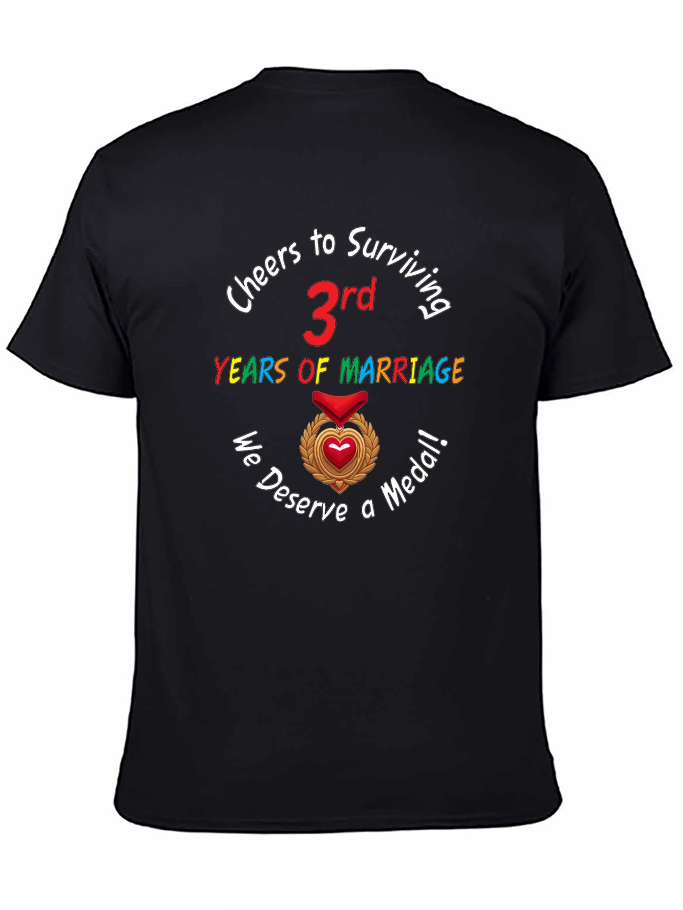 3rd Anniversary T-Shirt Marriage Medal