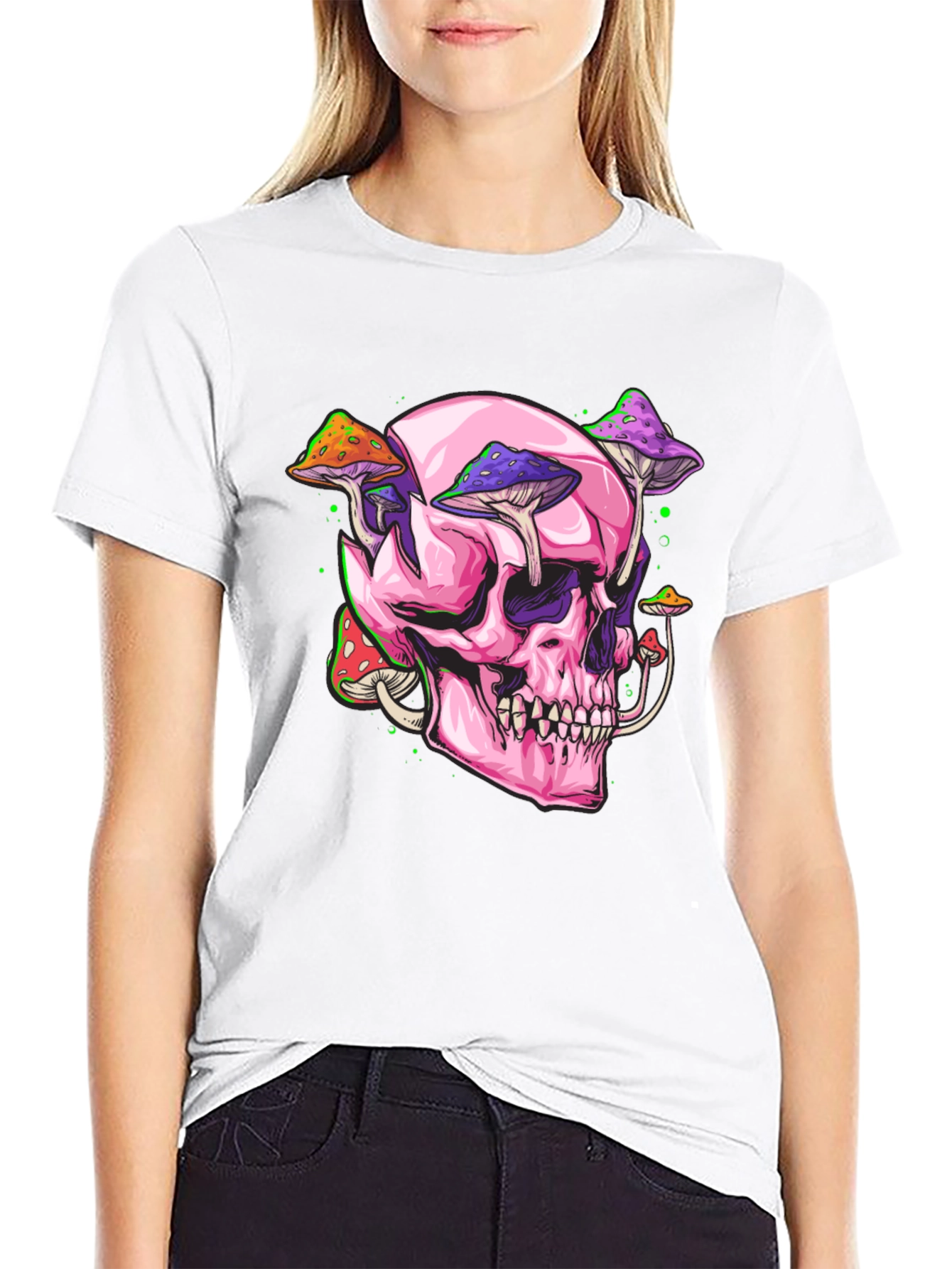 Skull and Mushroom Graphic Tee