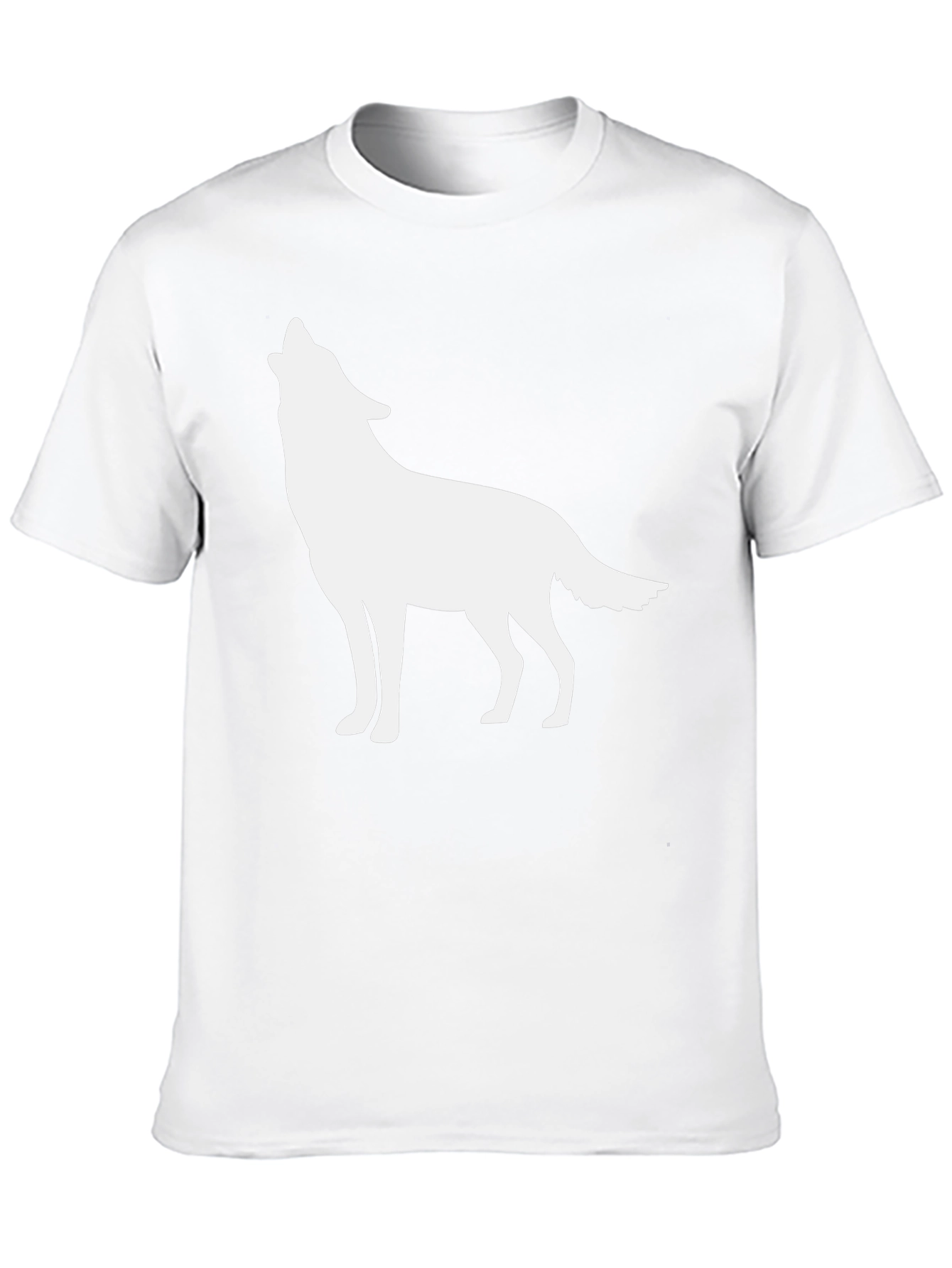 Mens Black T-shirt with Wolf Silhouette