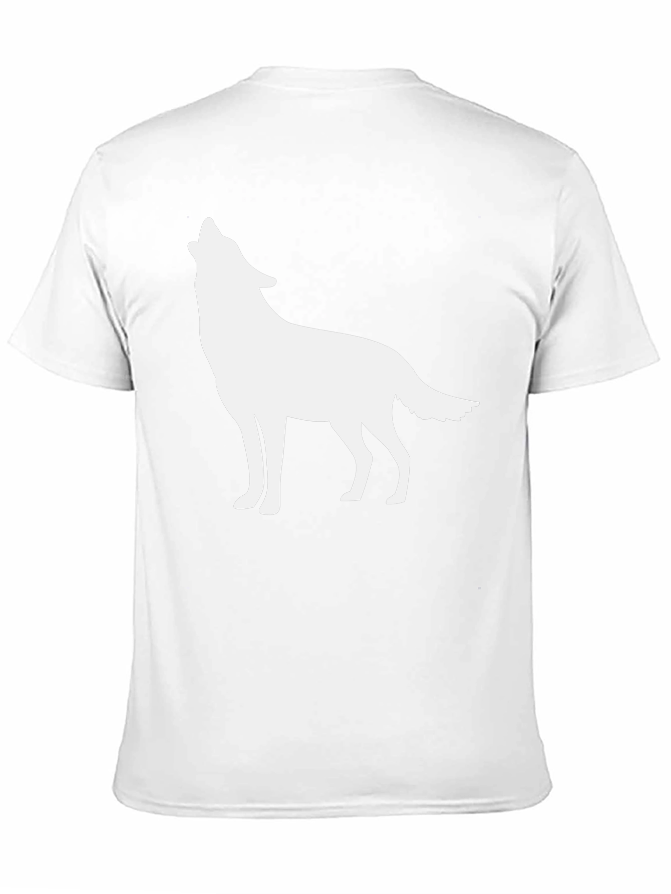 Mens Black T-shirt with Wolf Silhouette