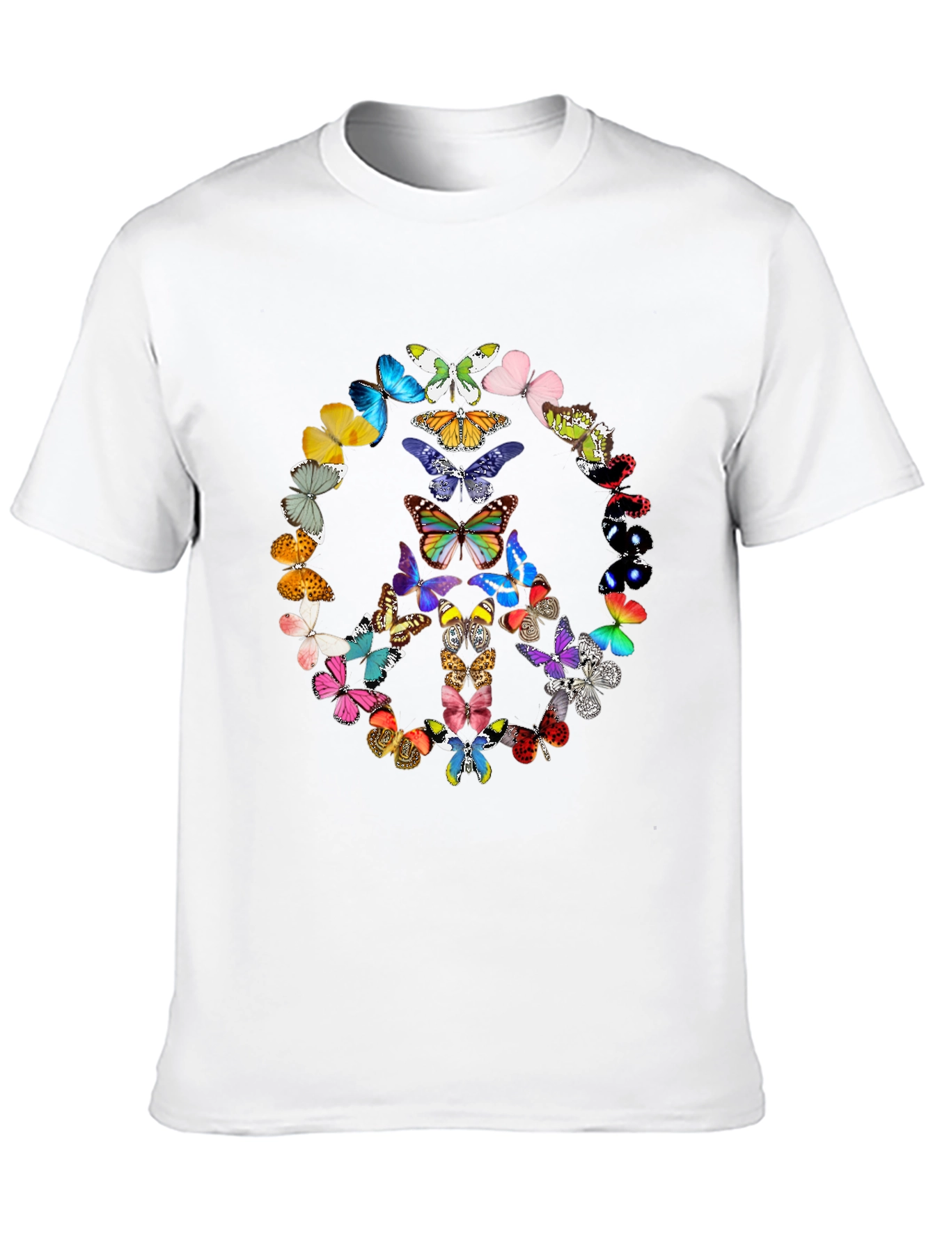 Butterfly Peace Sign Graphic Tee - Black