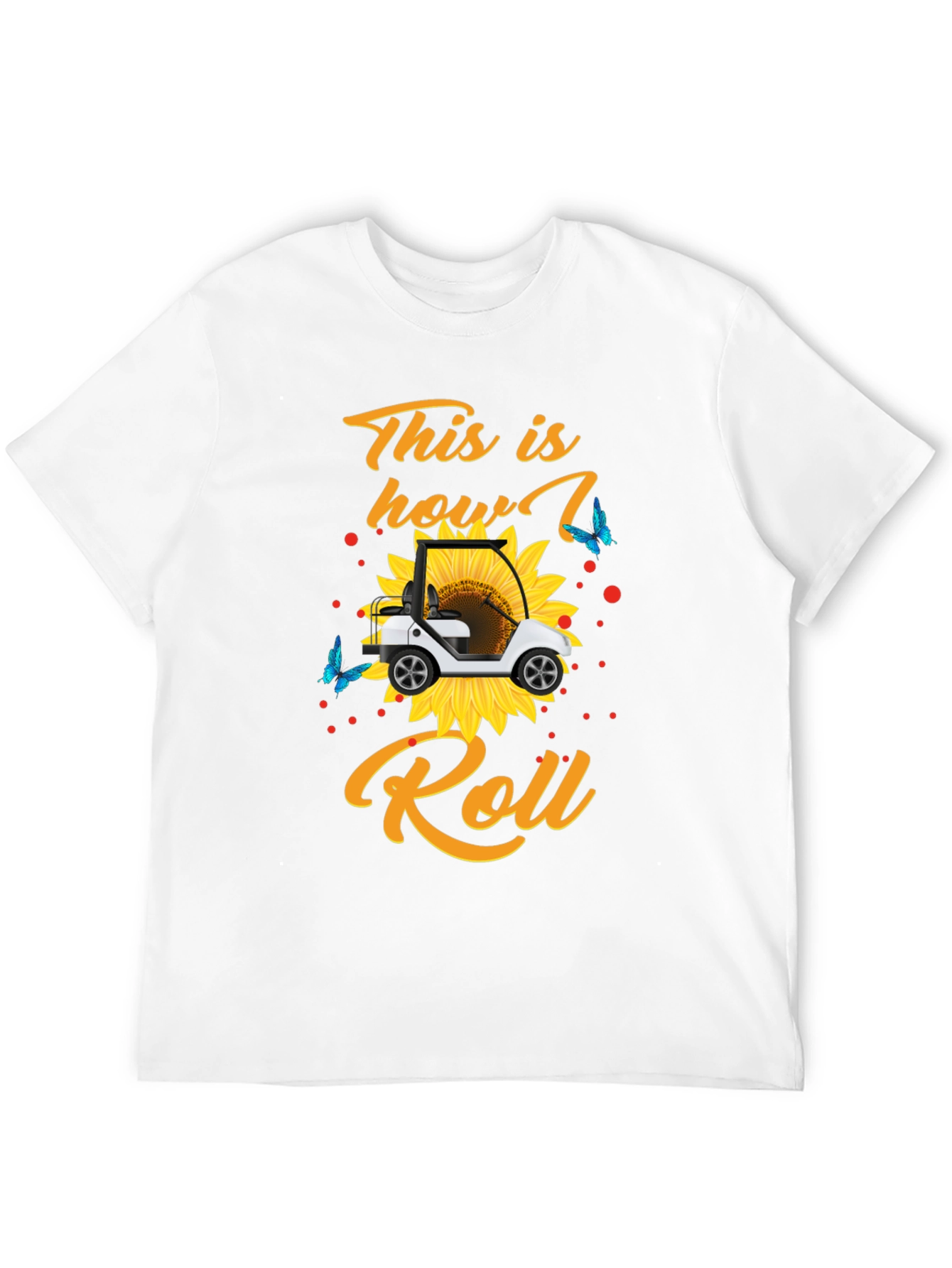 Golf Cart Sunflower Graphic Tee