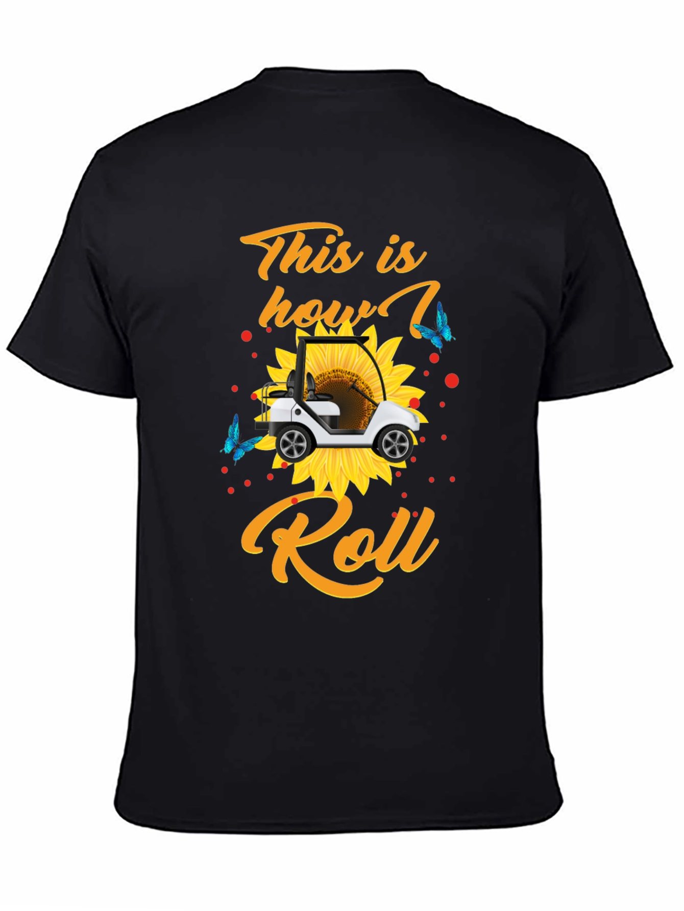 Golf Cart Sunflower Graphic Tee