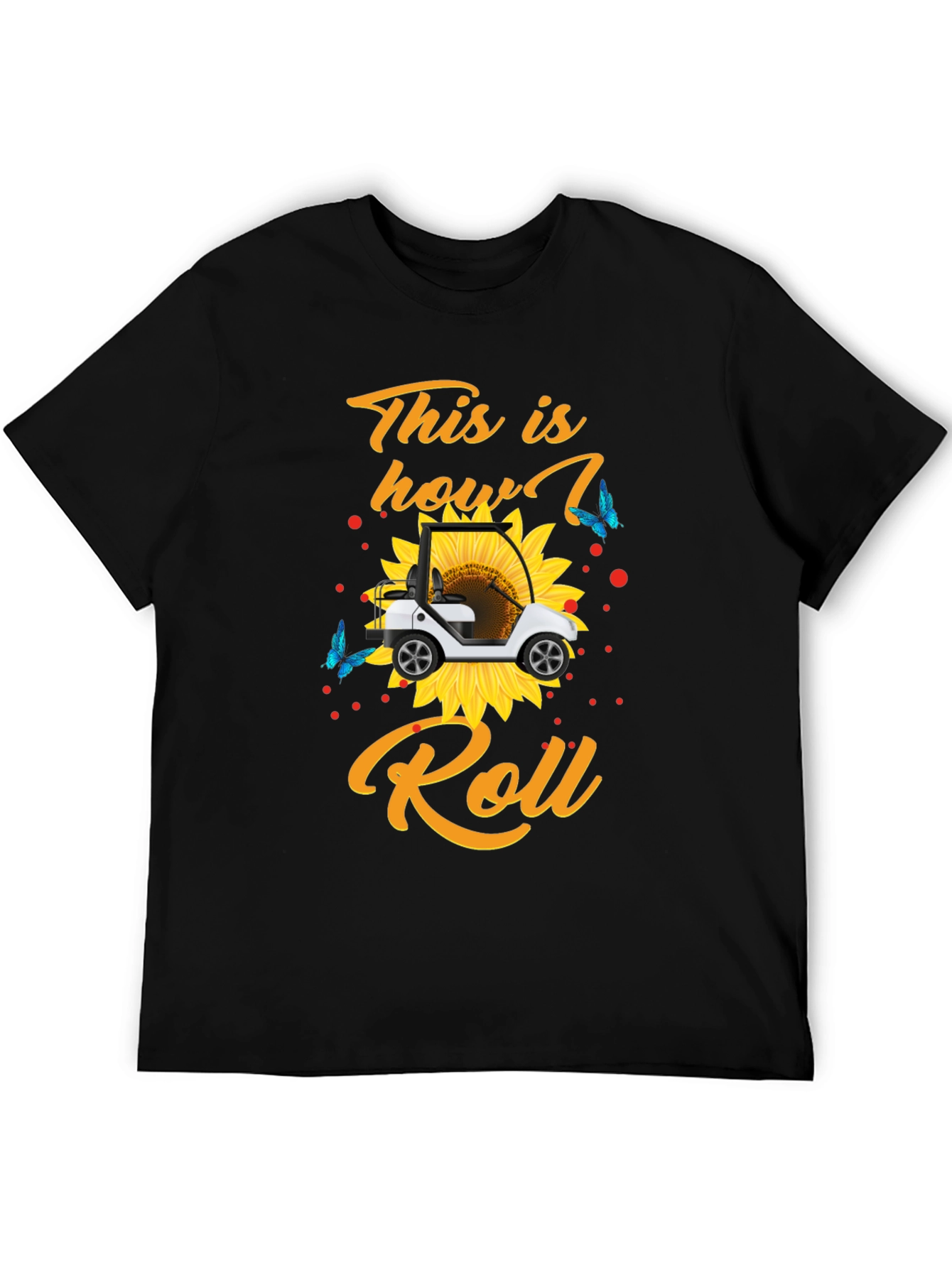 Golf Cart Sunflower Graphic Tee