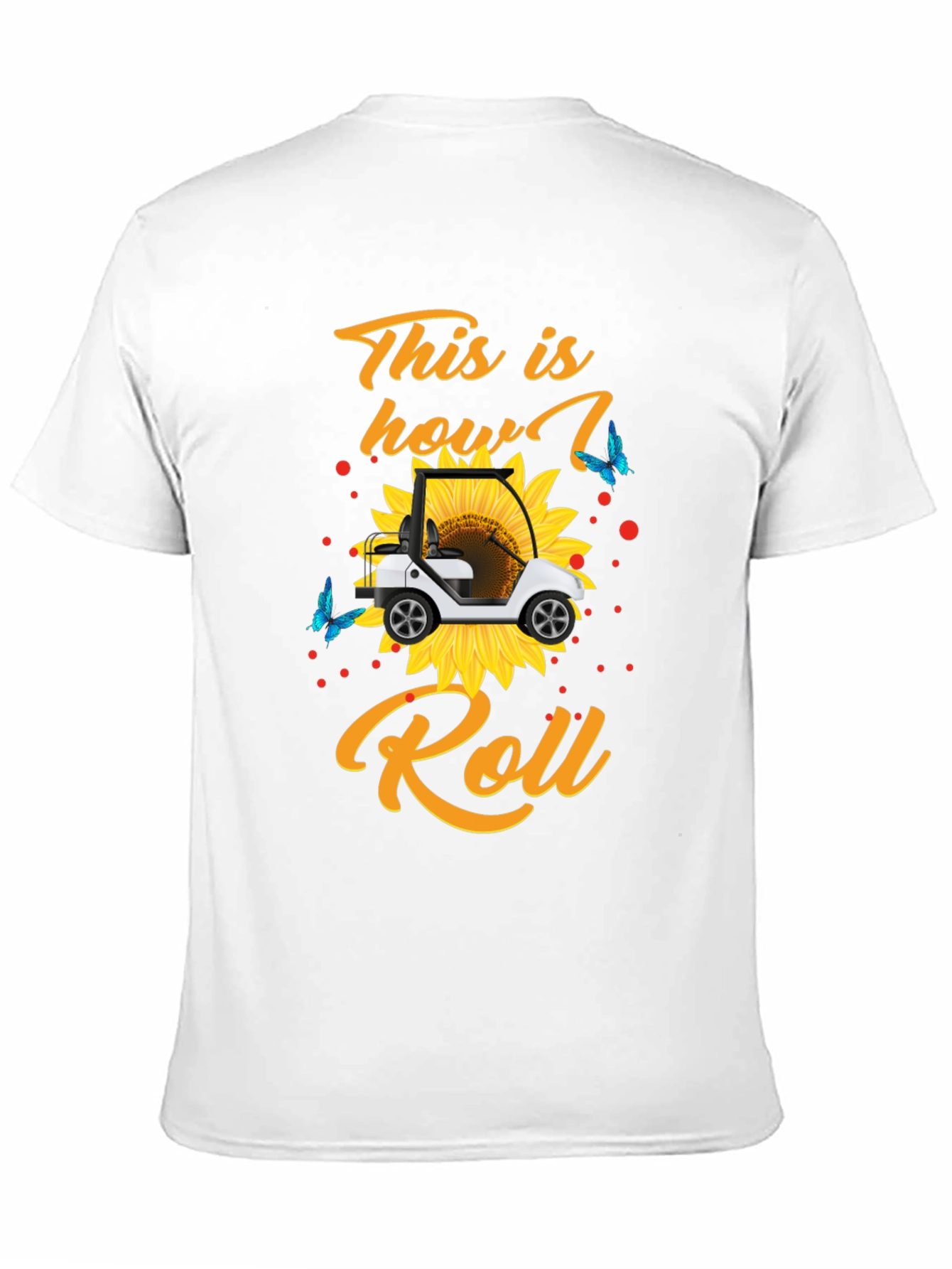 Golf Cart Sunflower Graphic Tee