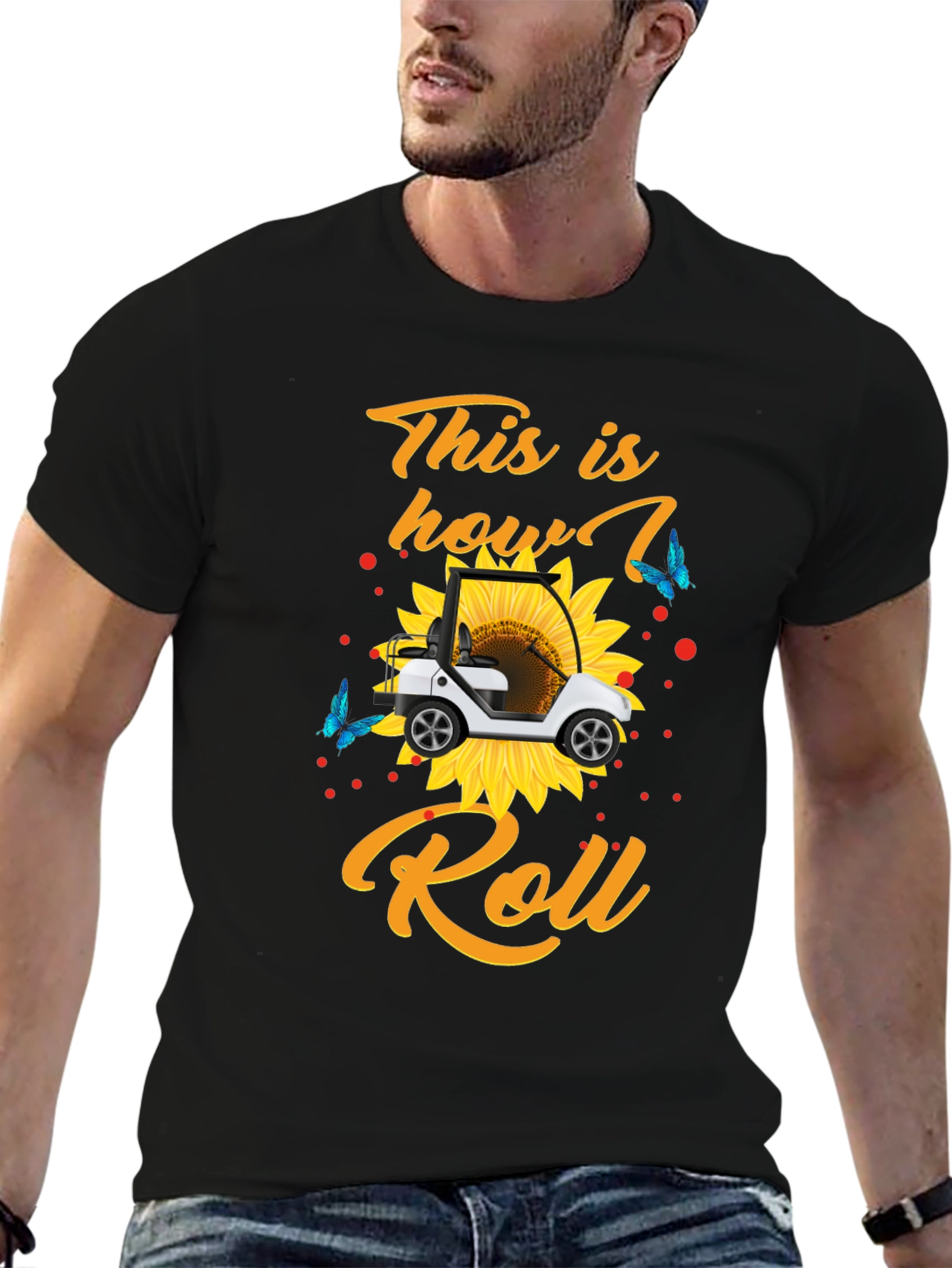 Golf Cart Sunflower Graphic Tee