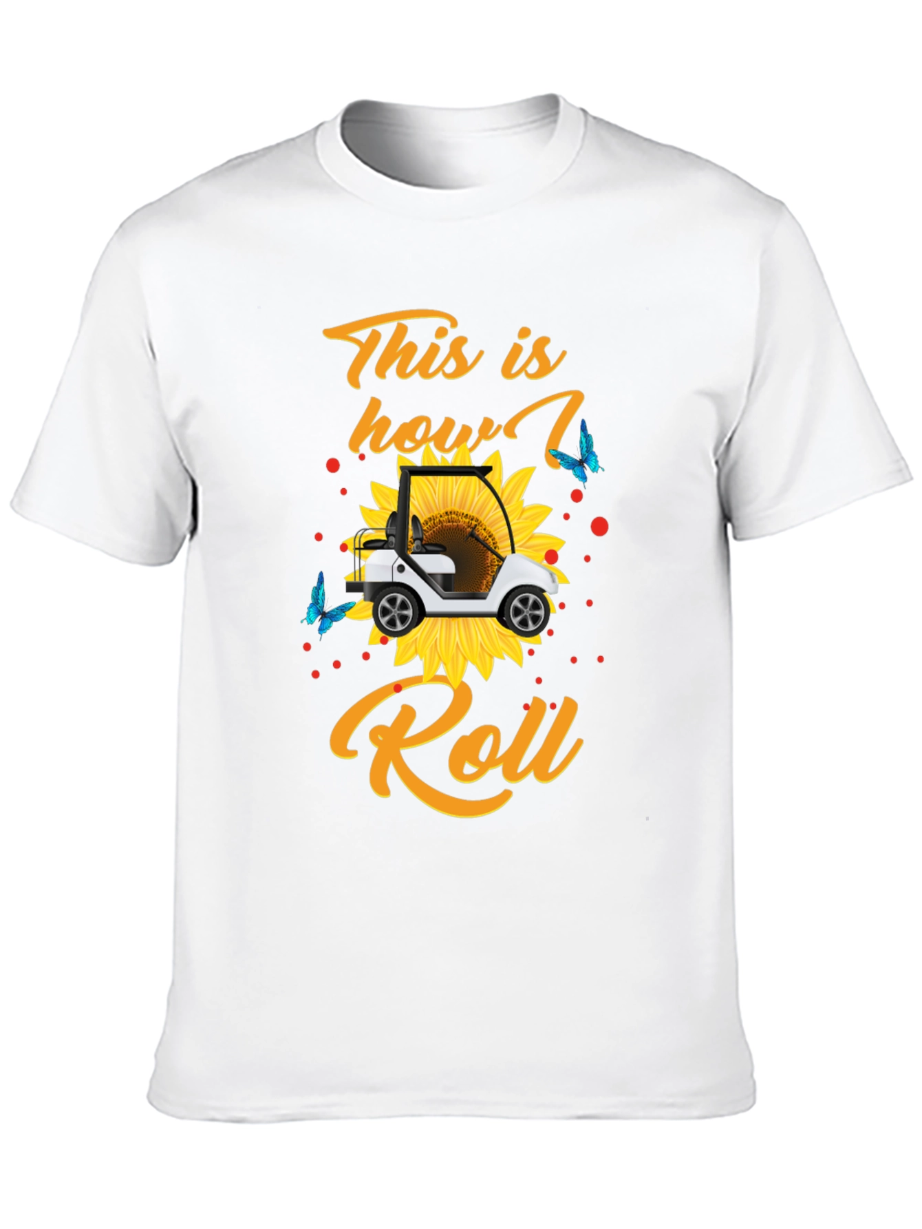 Golf Cart Sunflower Graphic Tee
