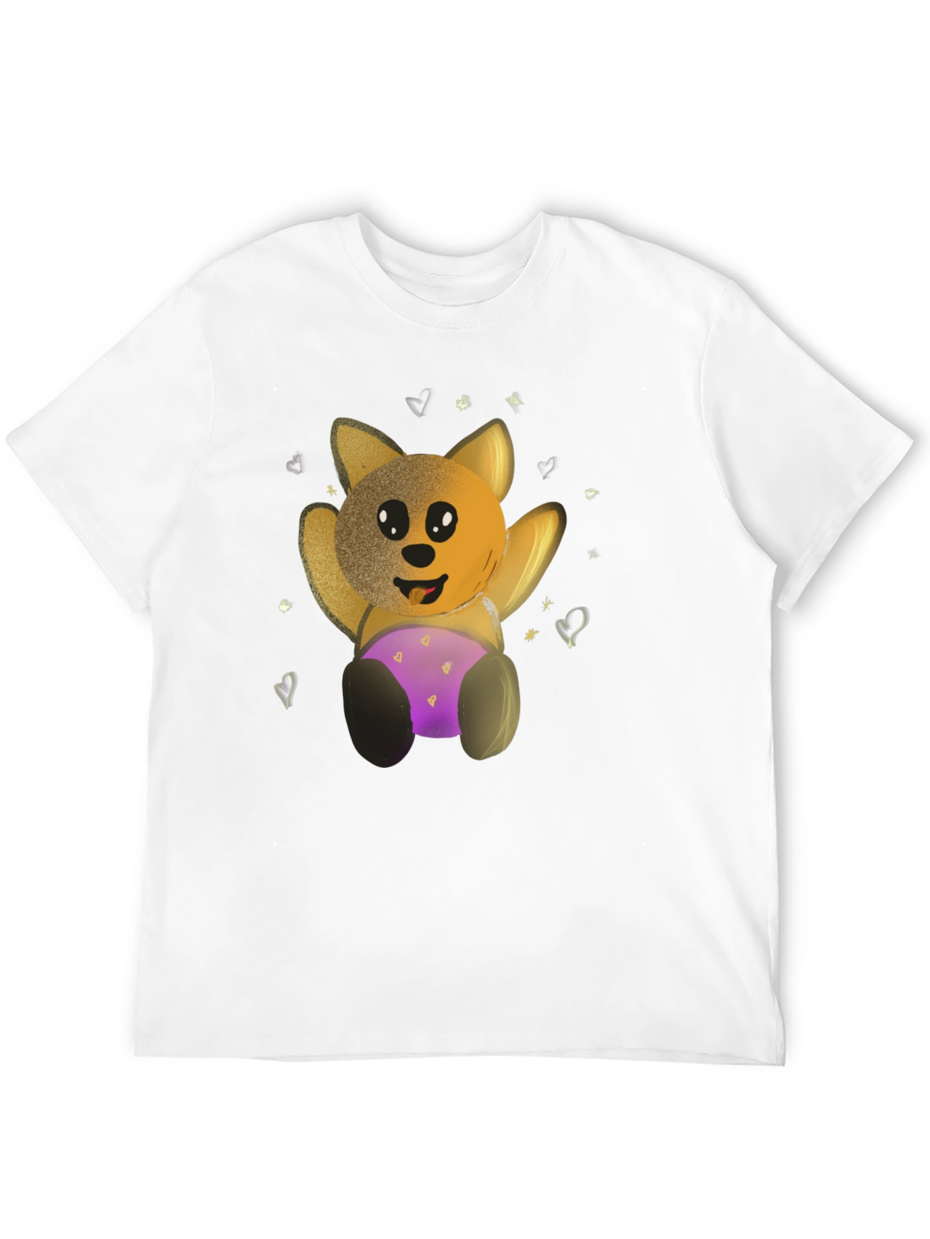Cute Cartoon Bear Black T-Shirt