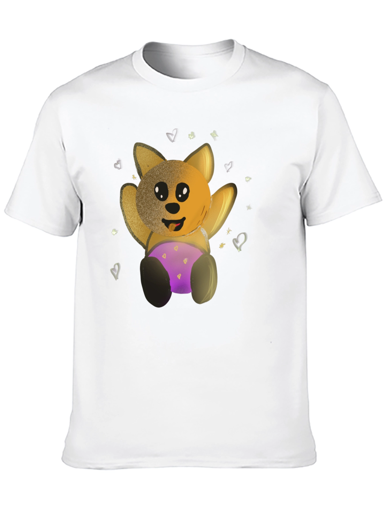 Cute Cartoon Bear Black T-Shirt