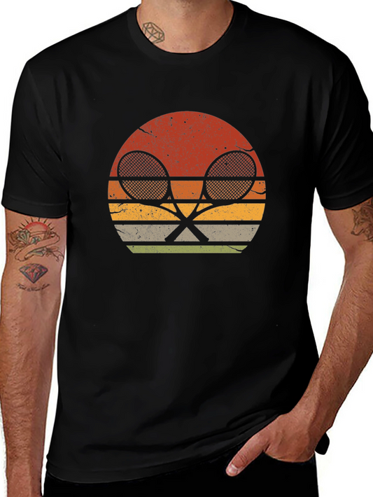 Retro Tennis Racket Graphic T-Shirt