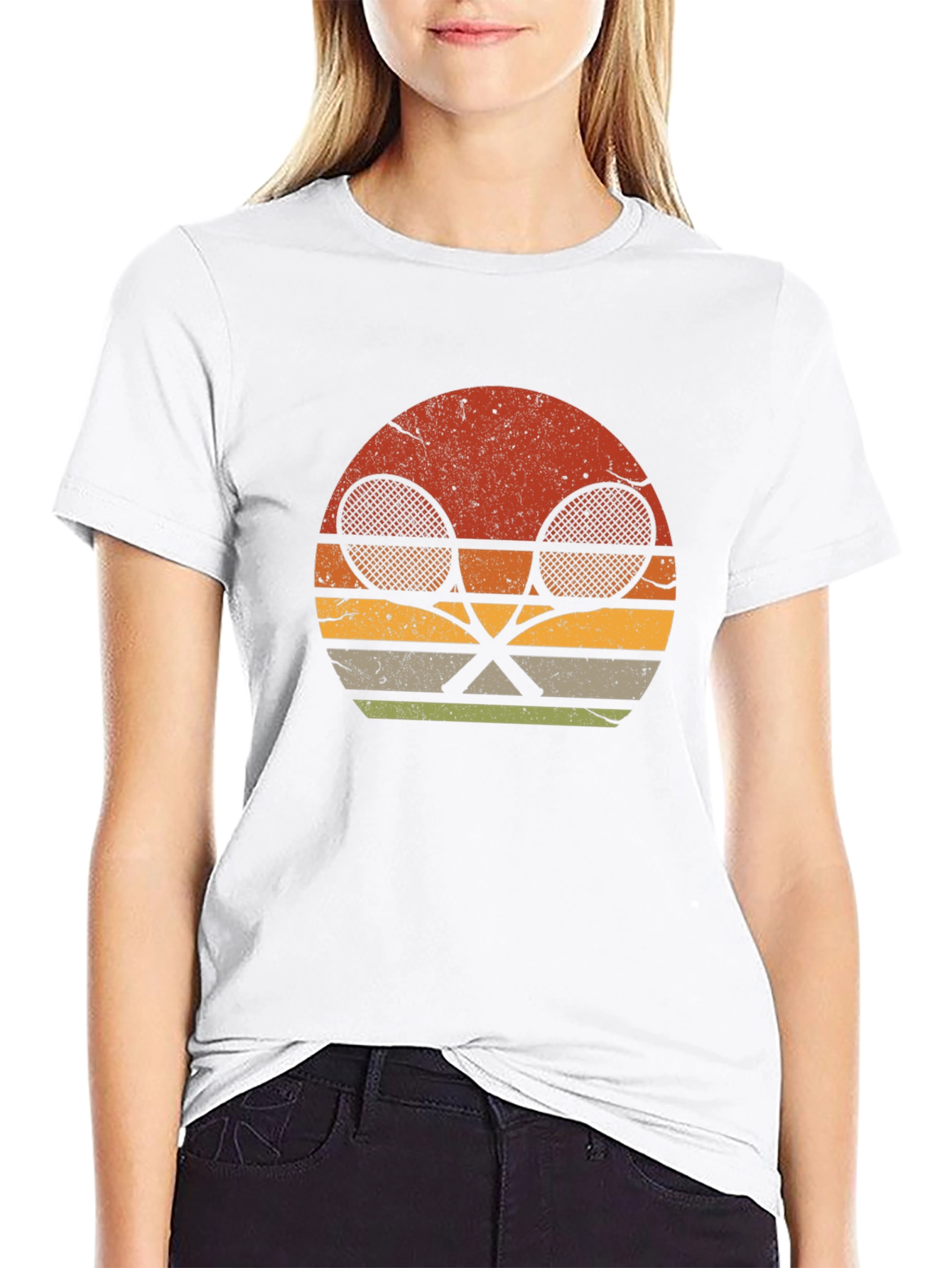 Retro Tennis Racket Graphic T-Shirt