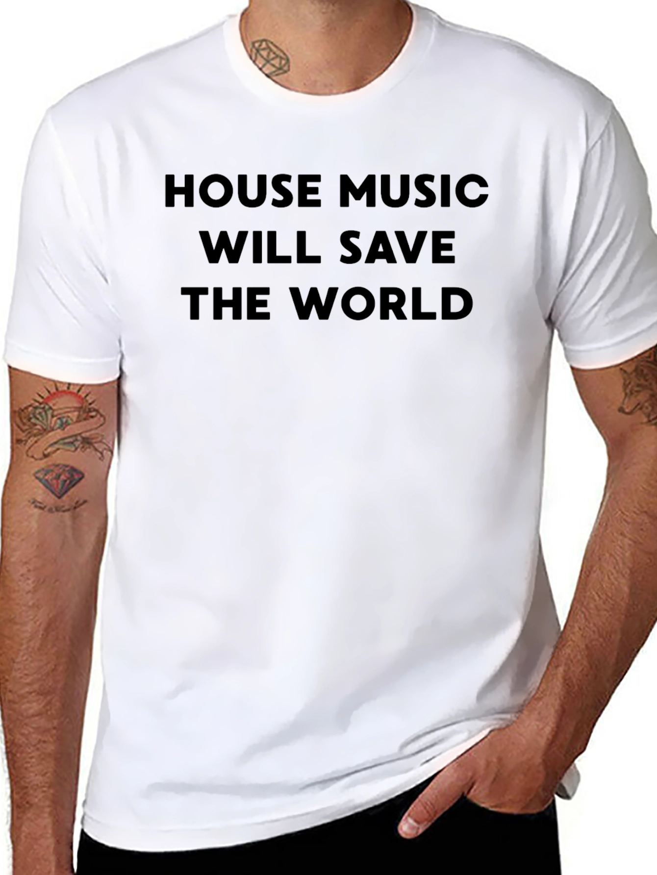 House Music Will Save the World Black T-Shirt