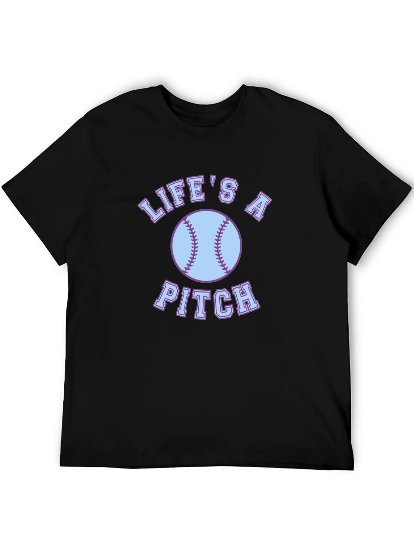 Lifes a Pitch Baseball Graphic Tee - Black