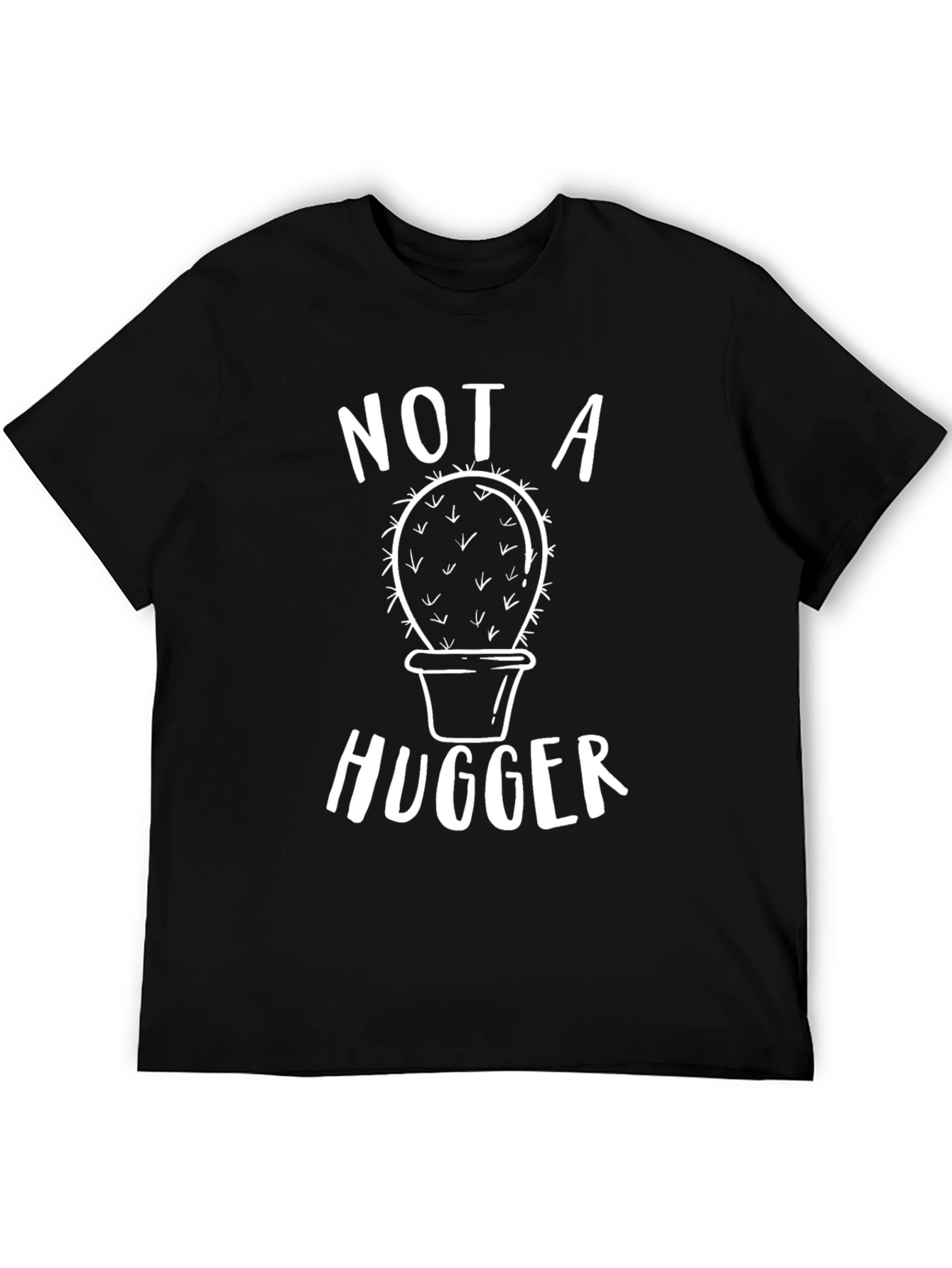 Not a Hugger Cactus T-Shirt - Black