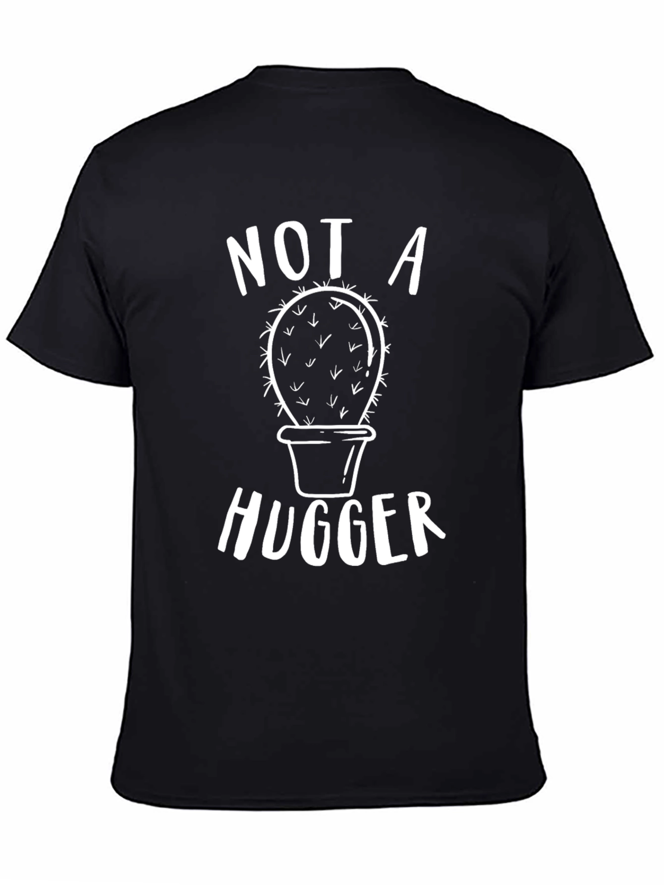 Not a Hugger Cactus T-Shirt - Black