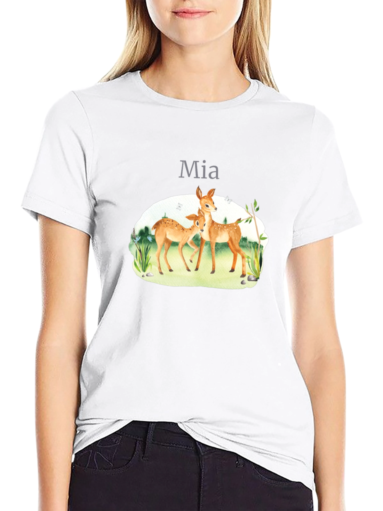 Deer Family Graphic T-Shirt