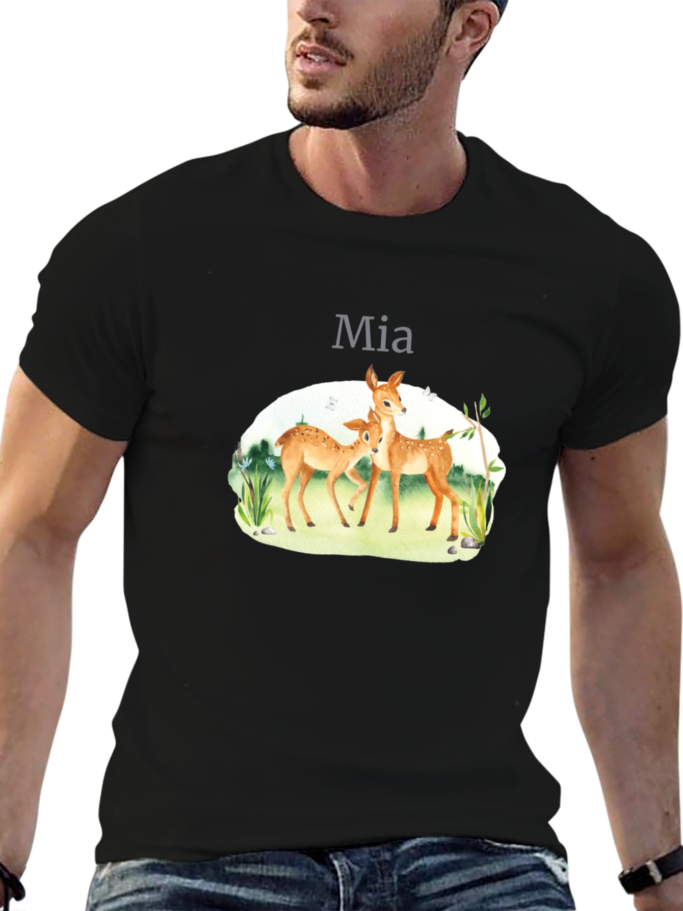 Deer Family Graphic T-Shirt