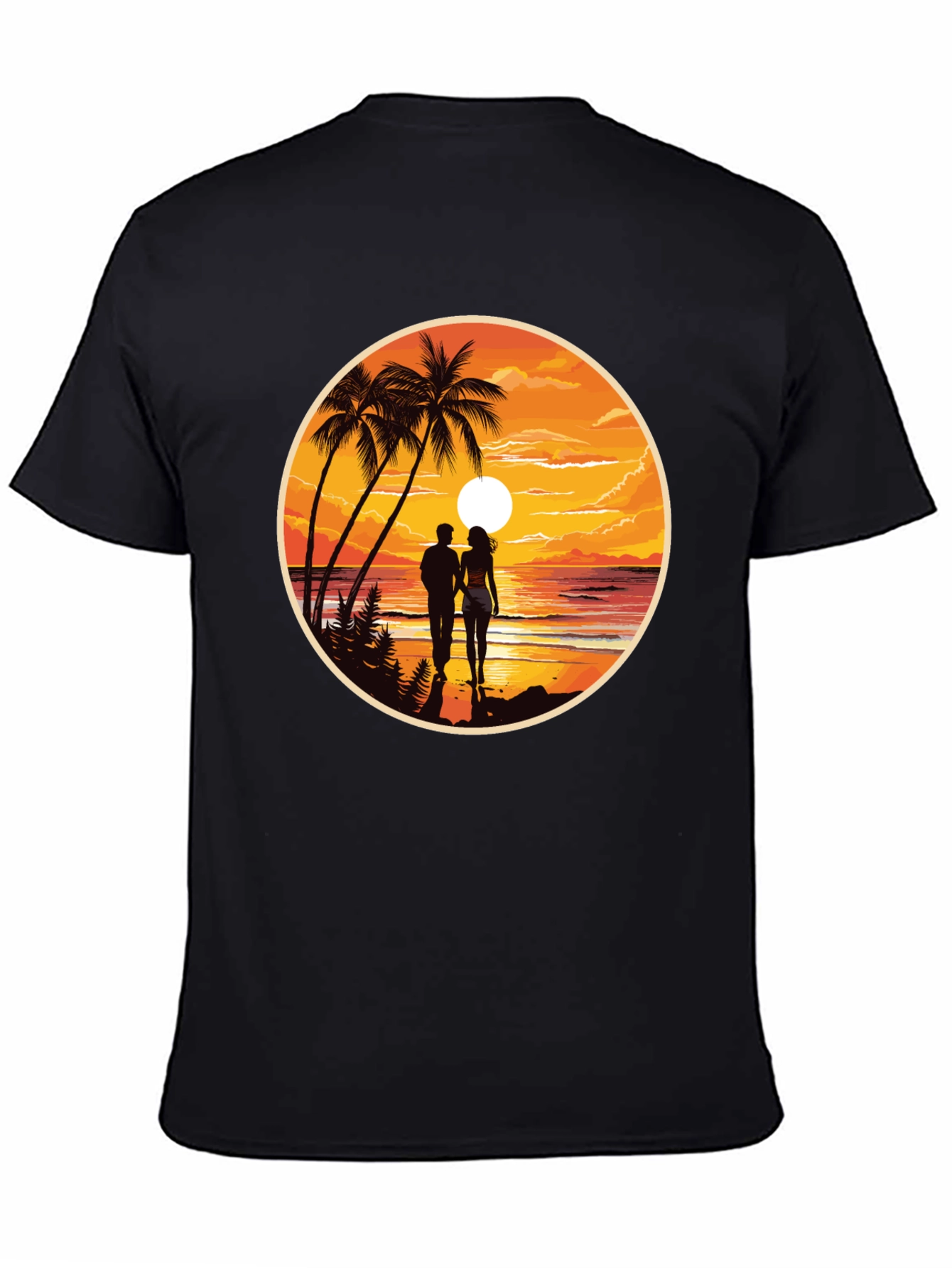 Tropical Sunset Couple T-Shirt - Island Paradise