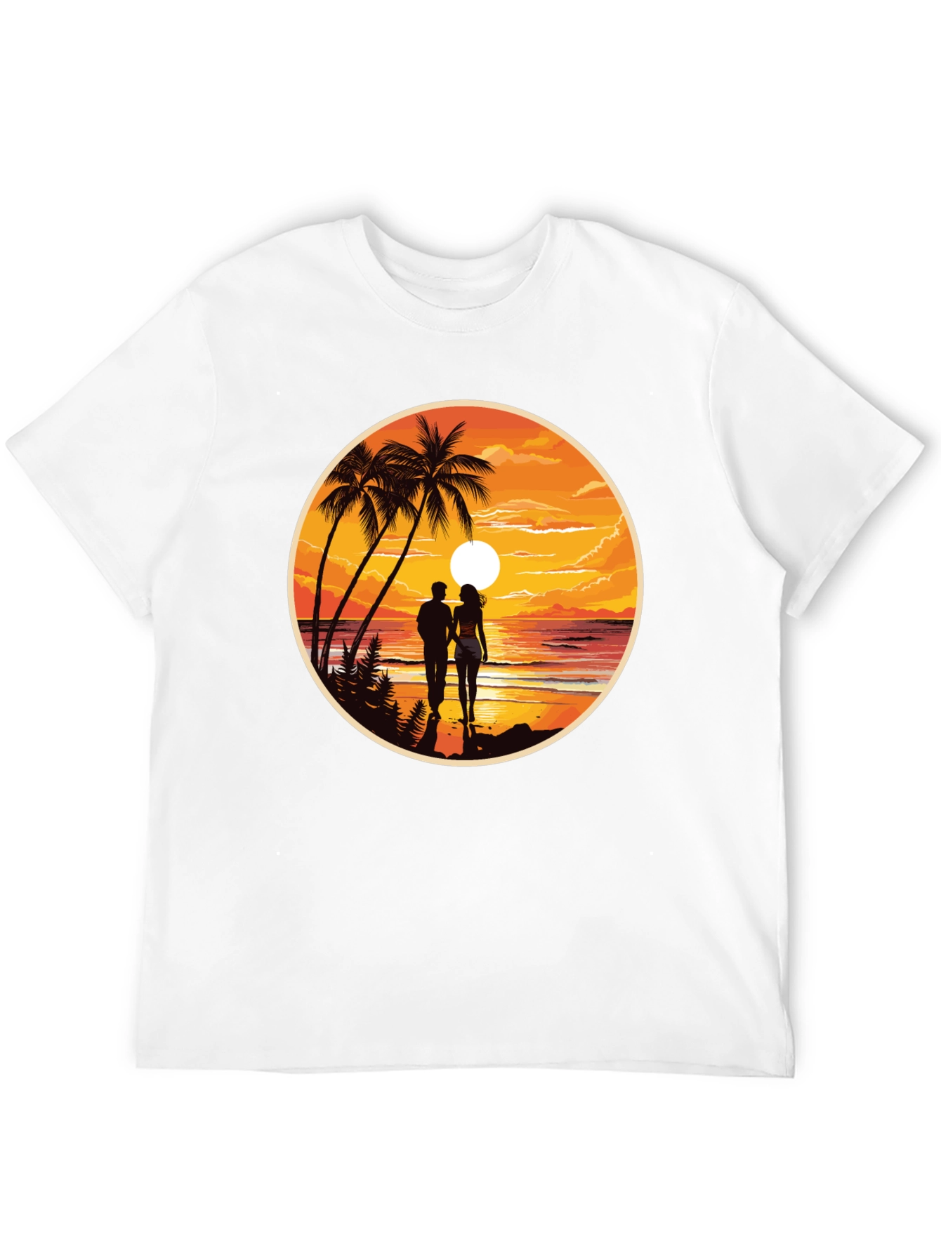 Tropical Sunset Couple T-Shirt - Island Paradise