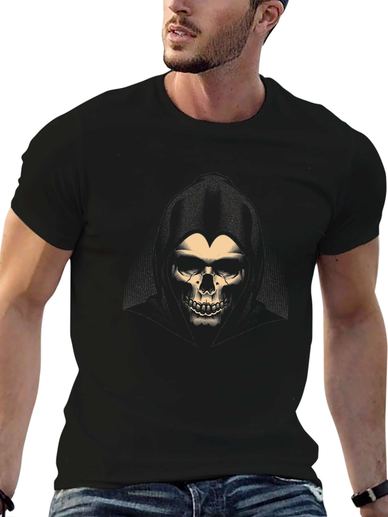 Skull Graphic Black T-Shirt - Edgy Style