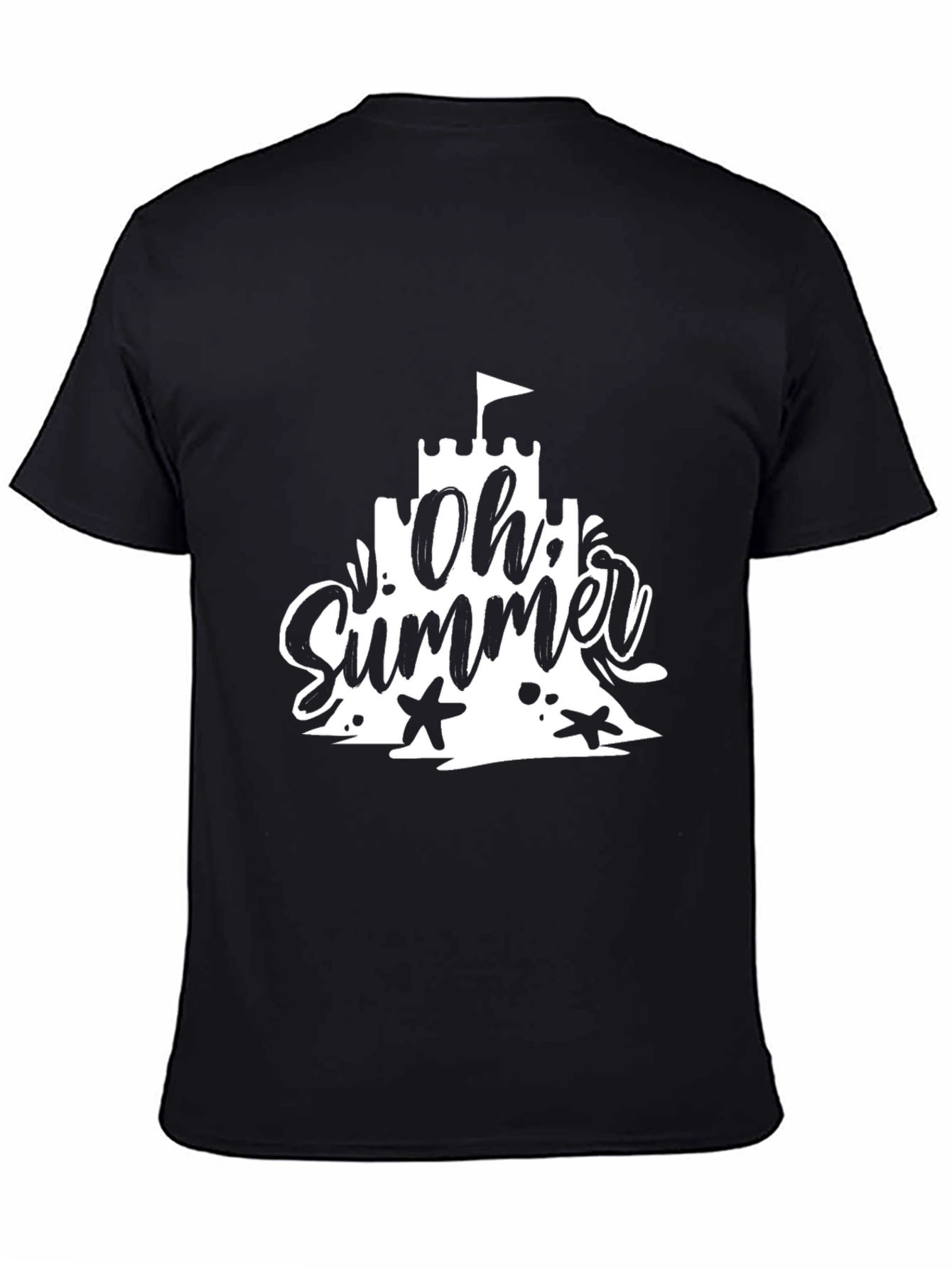 Oh Summer Black T-Shirt - Beach Vacation Style