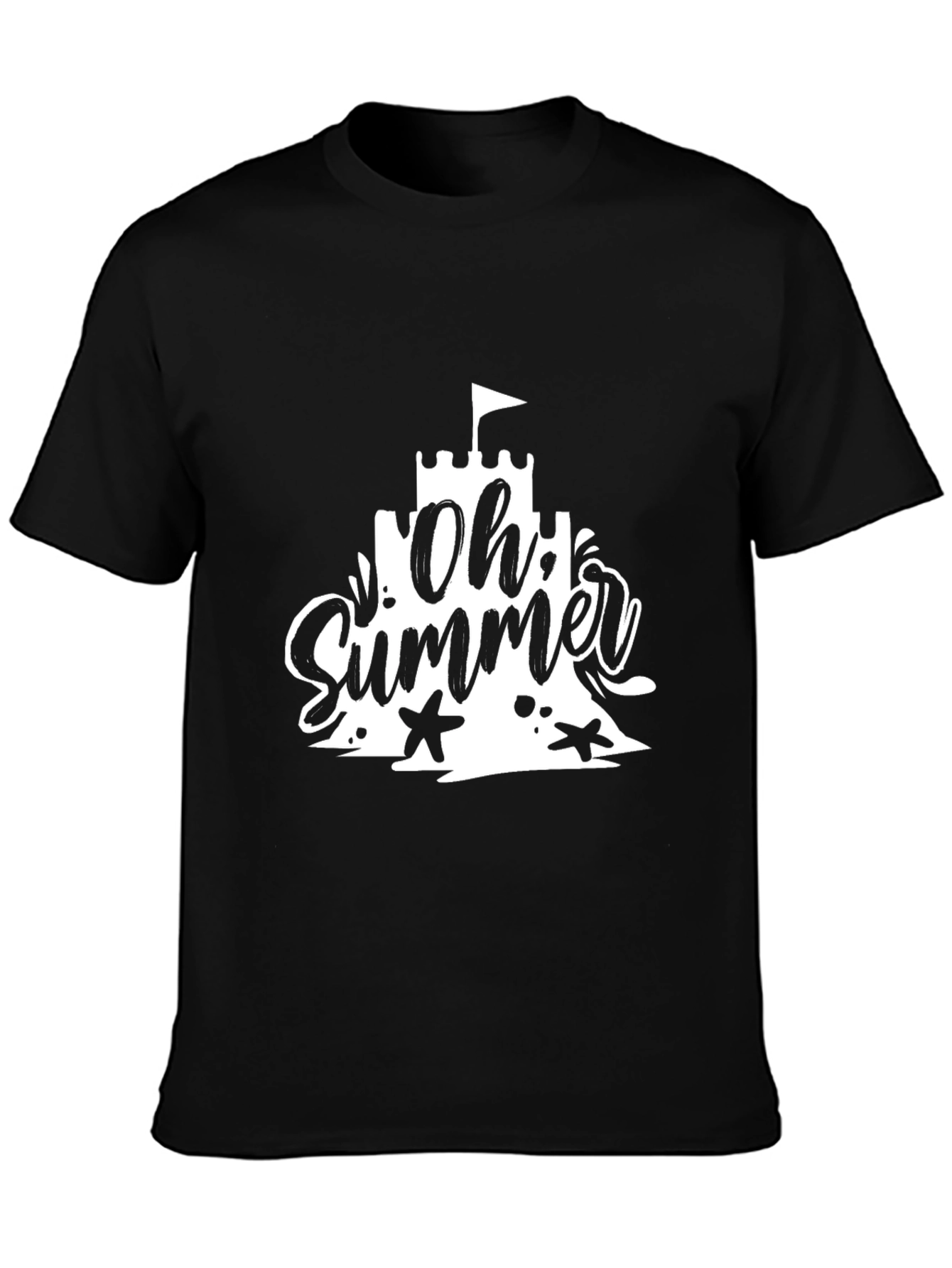 Oh Summer Black T-Shirt - Beach Vacation Style