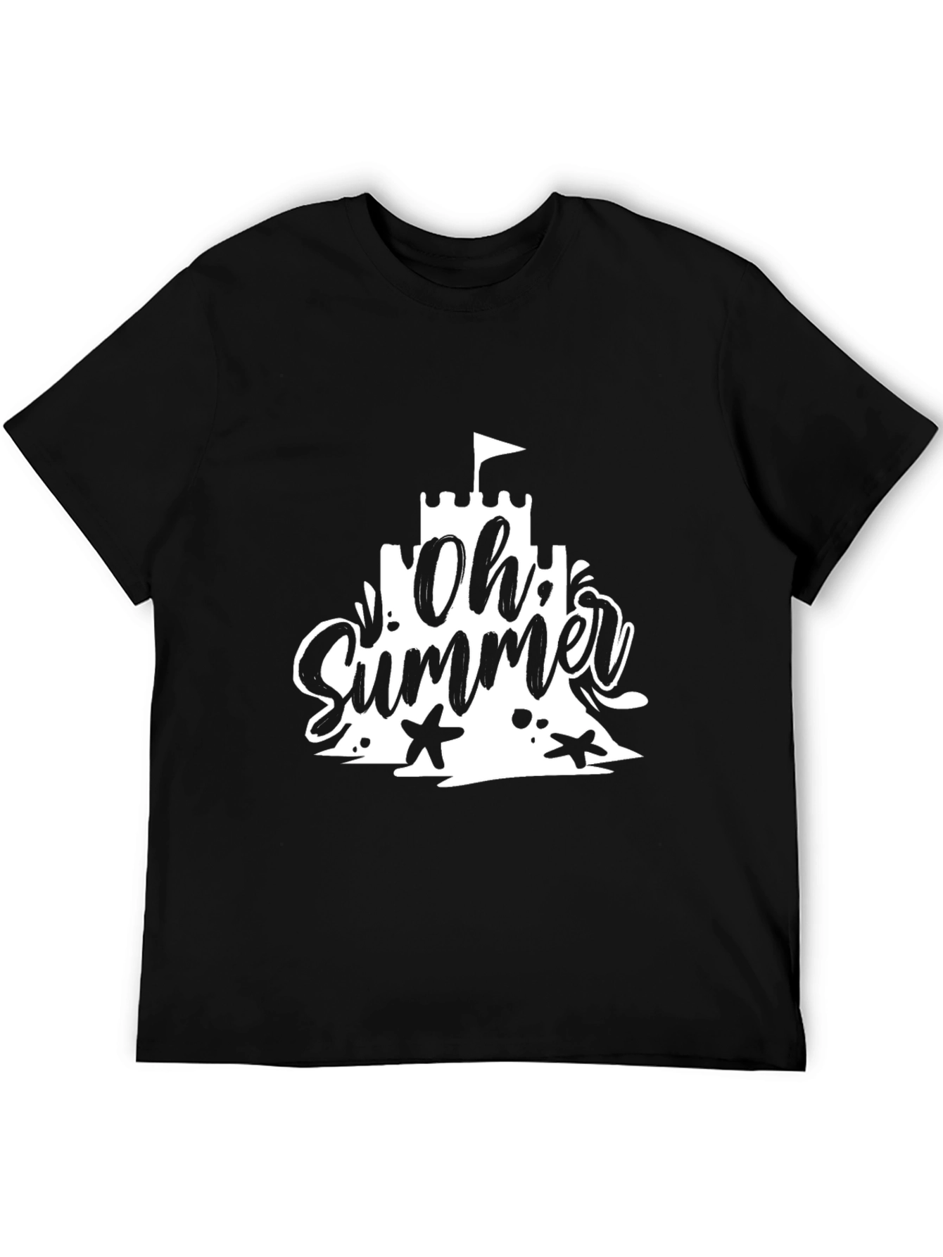 Oh Summer Black T-Shirt - Beach Vacation Style