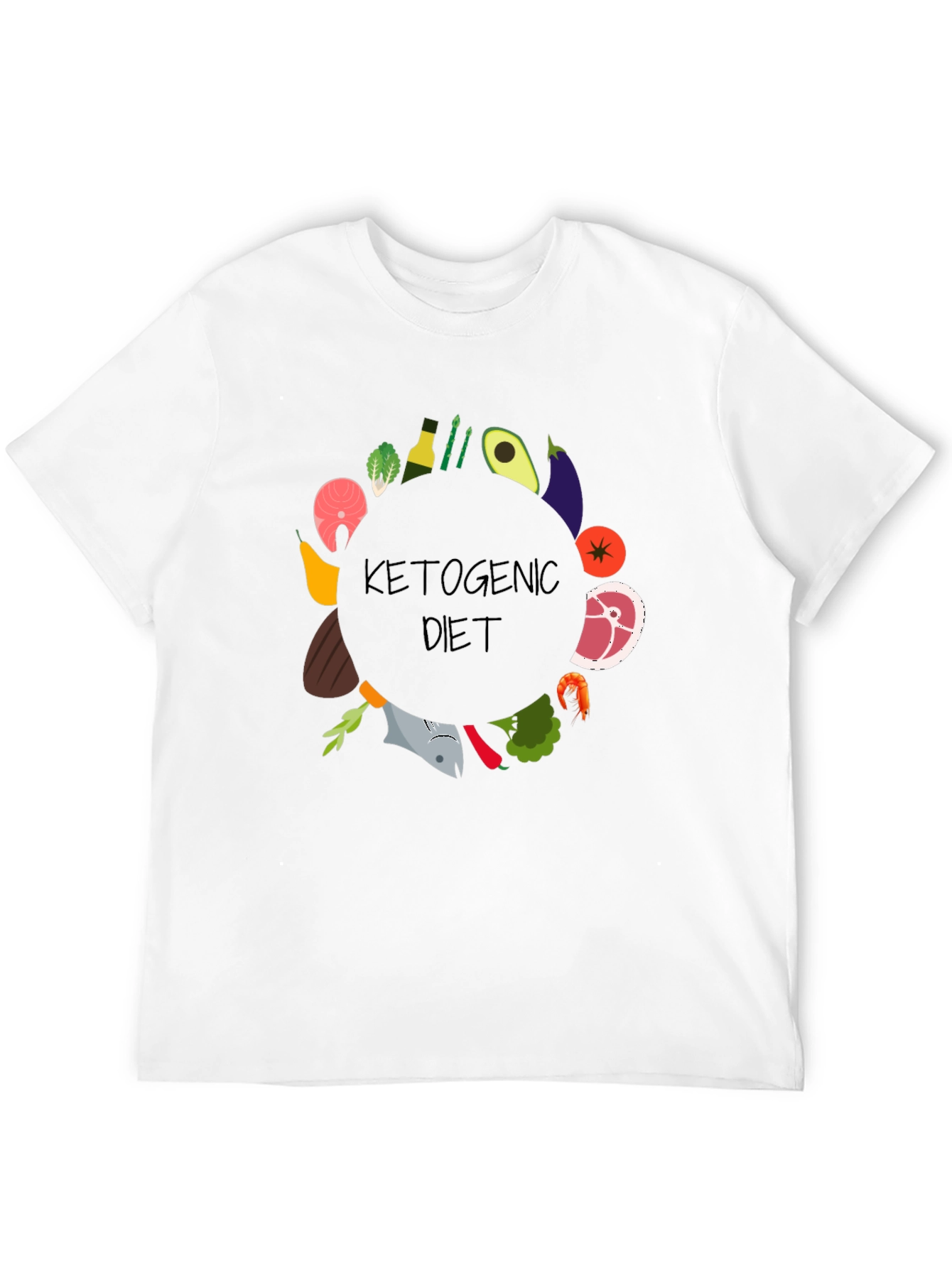 Ketogenic Diet T-Shirt - Food Circle Design