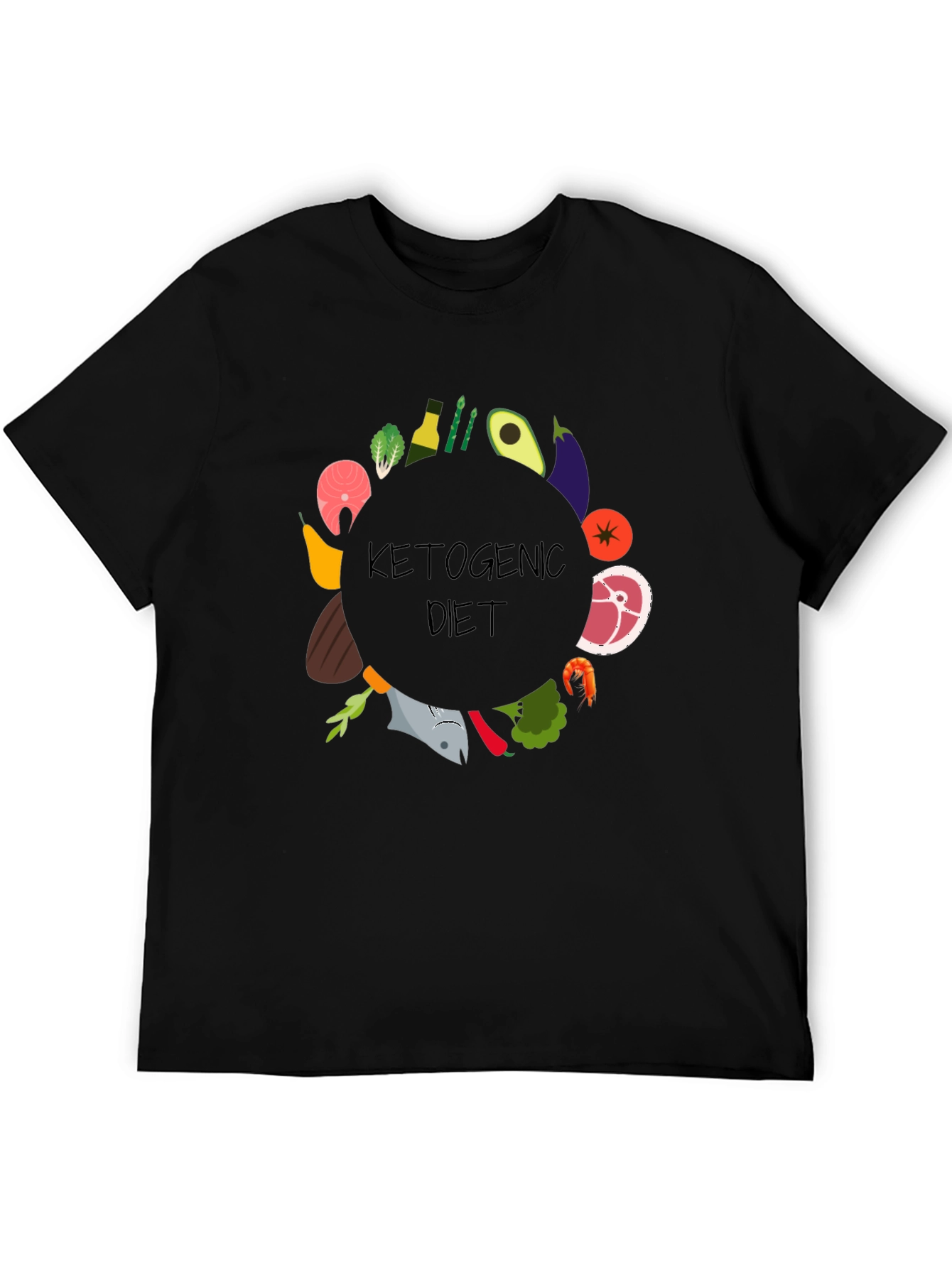 Ketogenic Diet T-Shirt - Food Circle Design