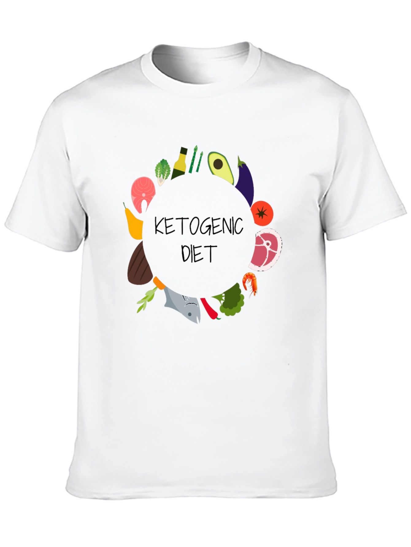 Ketogenic Diet T-Shirt - Food Circle Design
